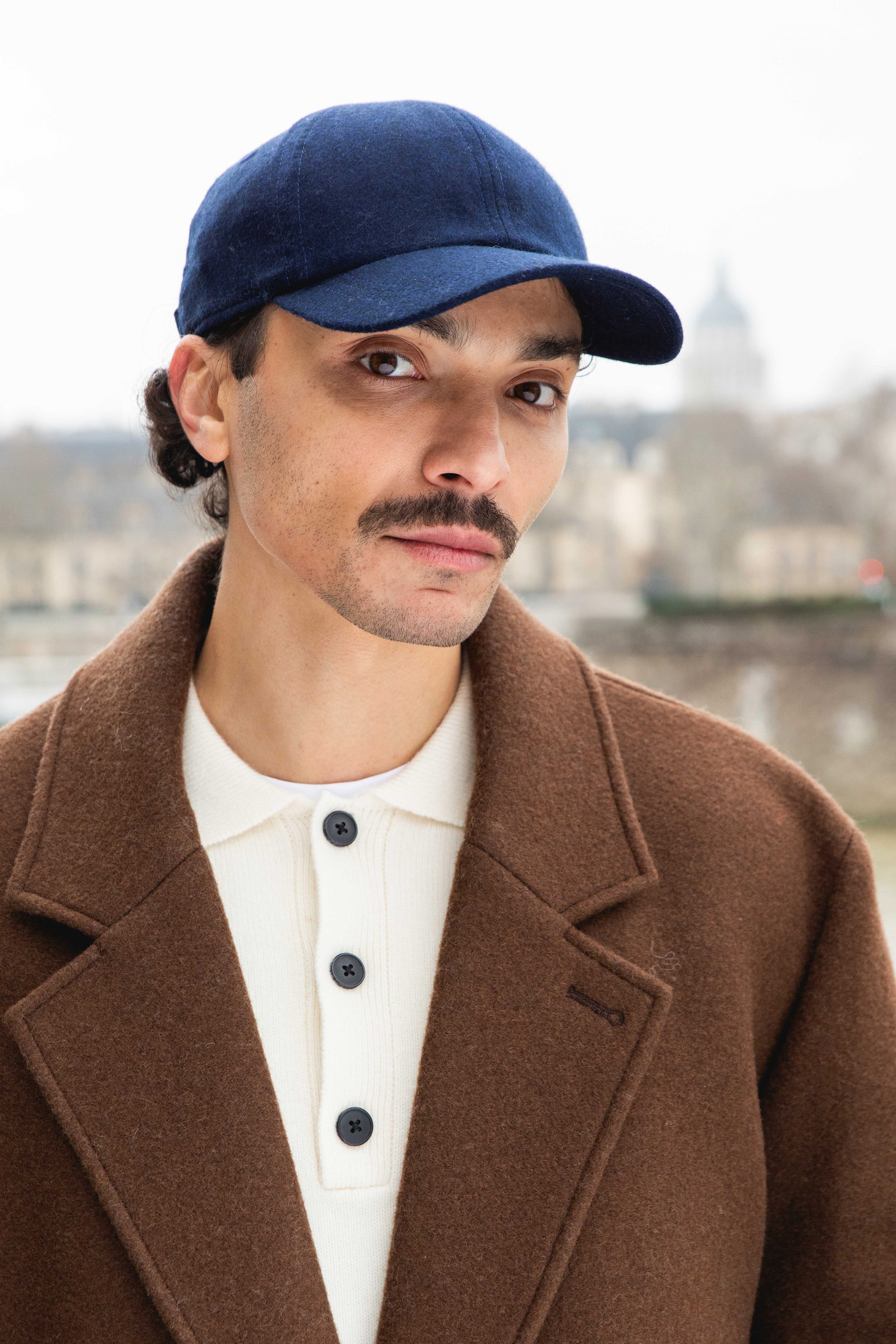 Casquette en flanelle bleu