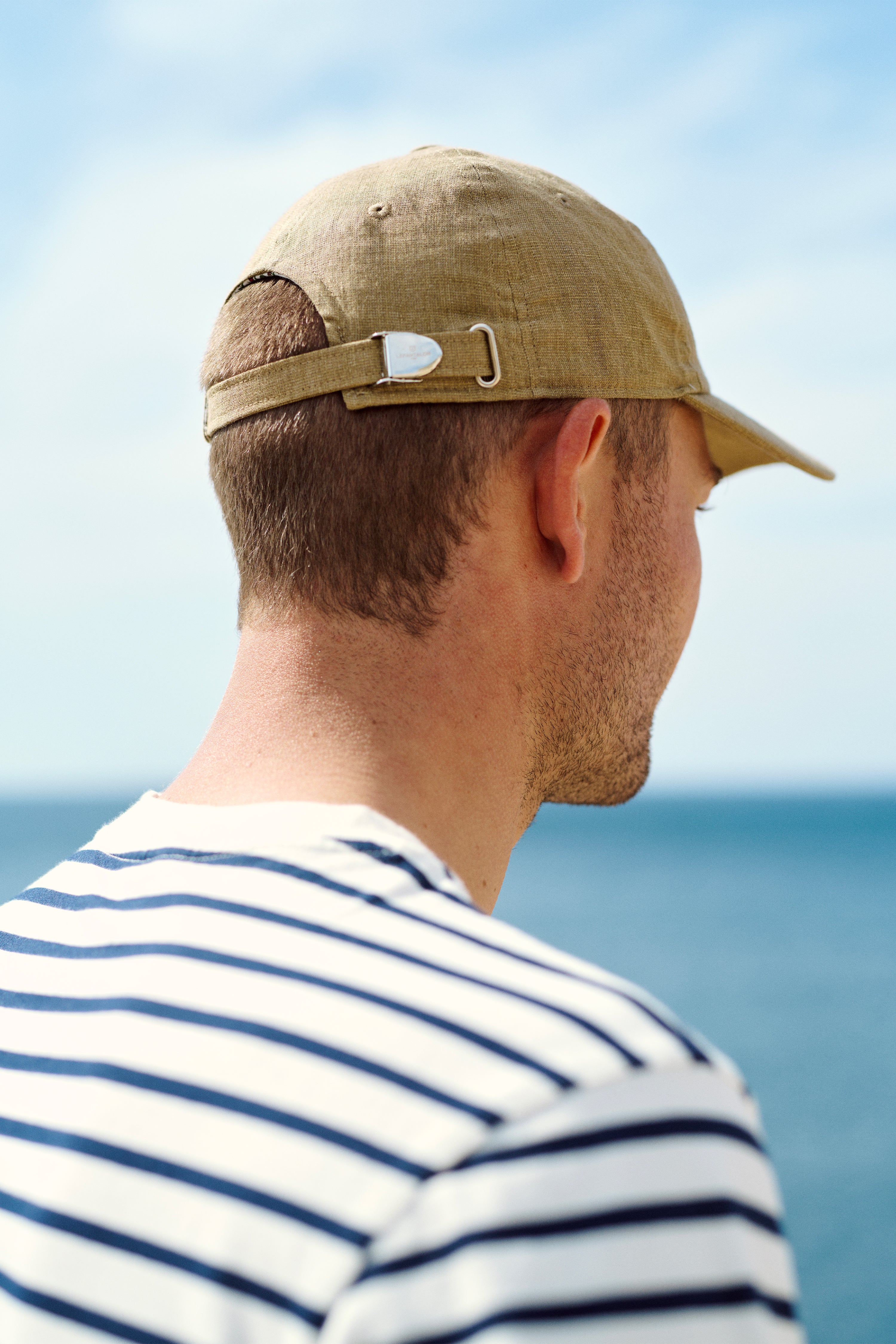 Casquette coton lin beige foncée
