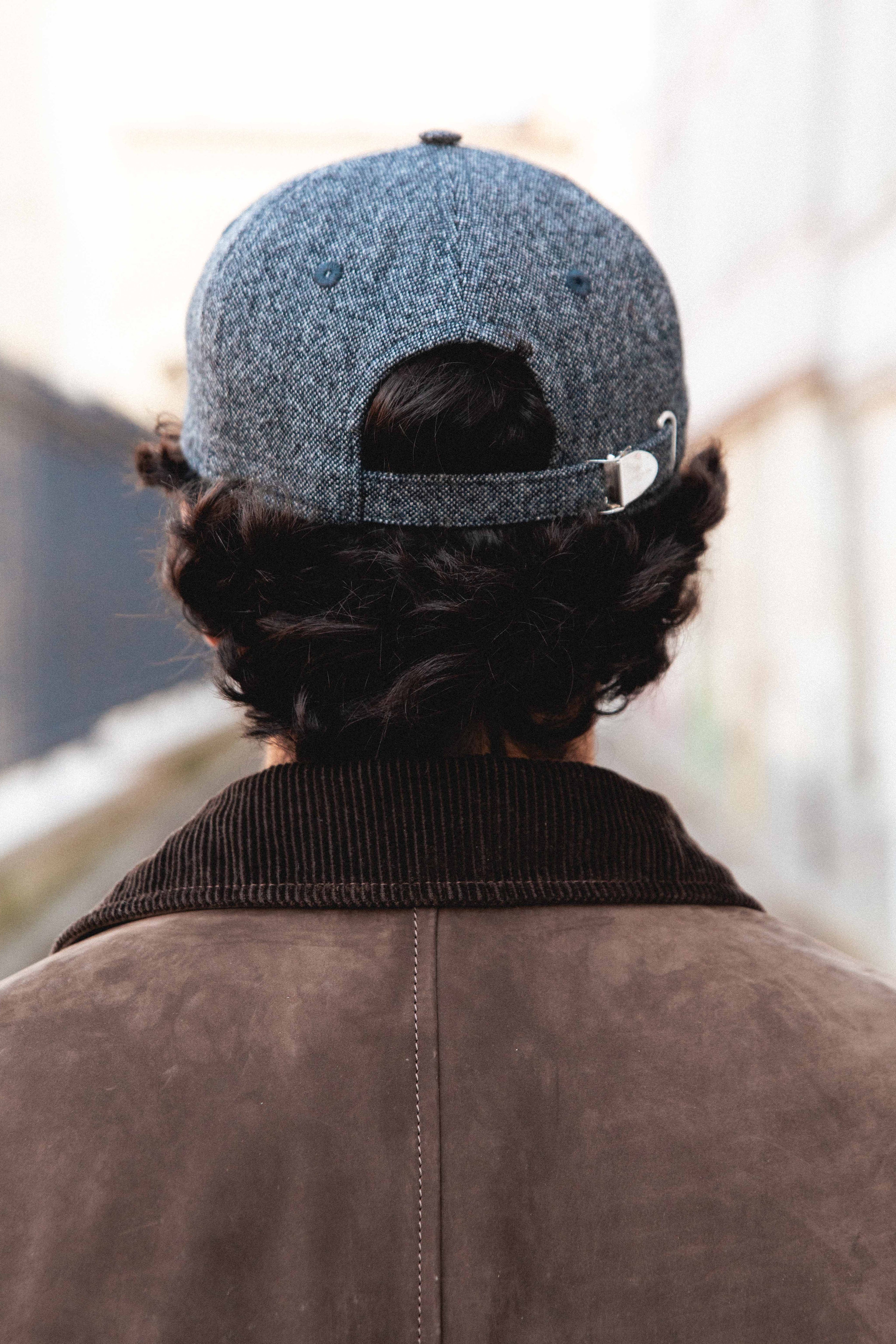 Casquette en flanelle tweed gris