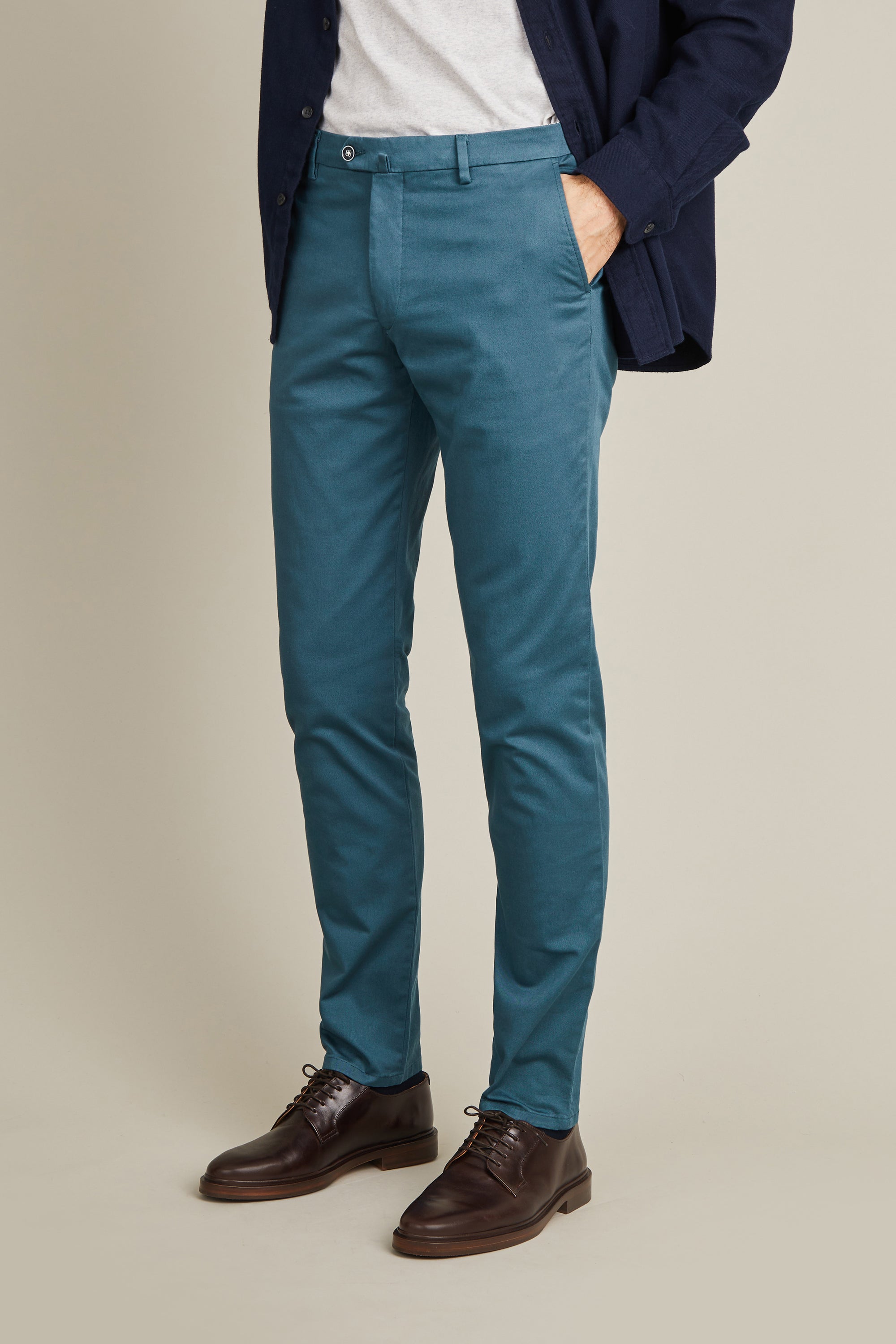 Peacock blue chinos