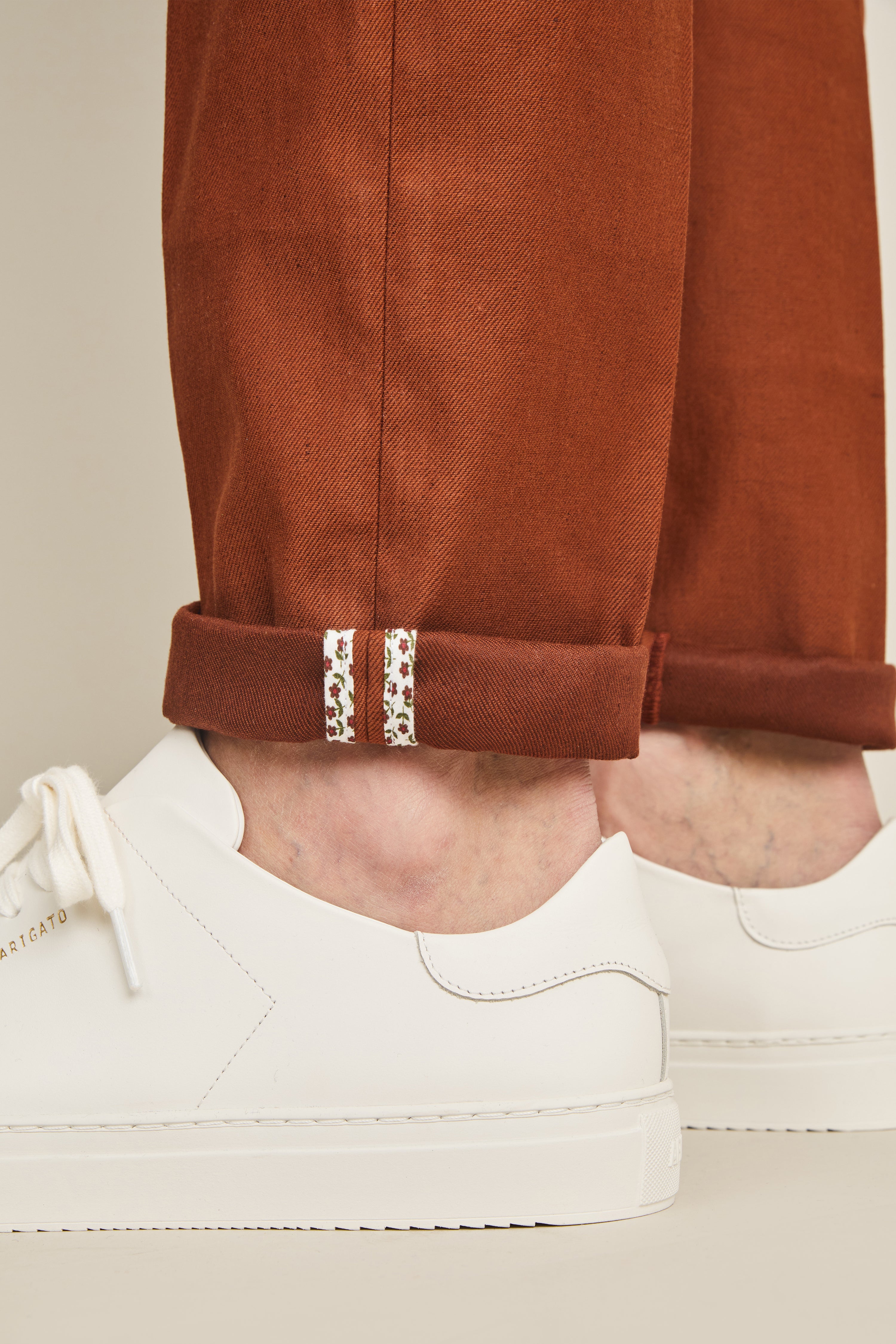 Terracotta cotton linen chinos