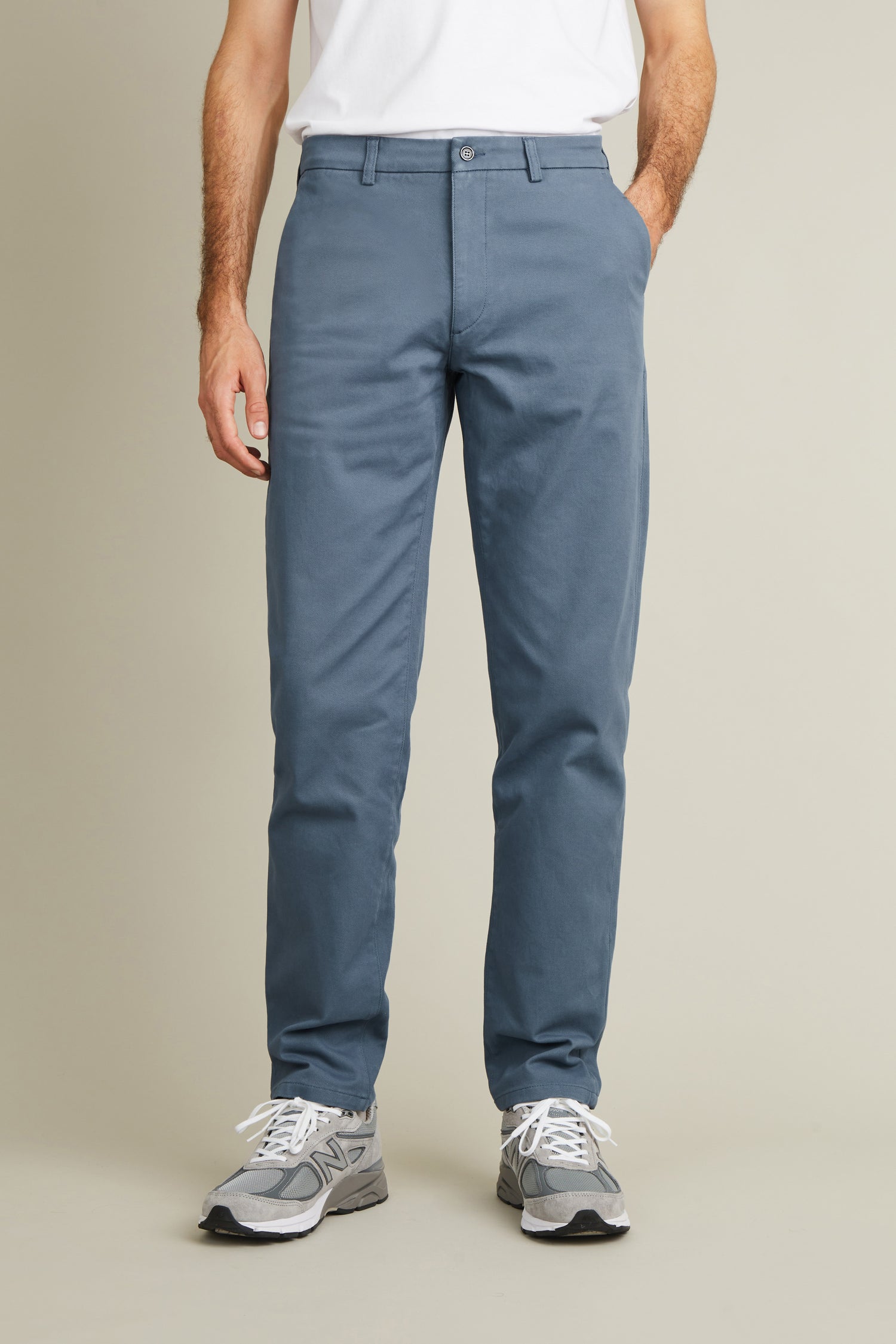 Chino droit bleu jasmin