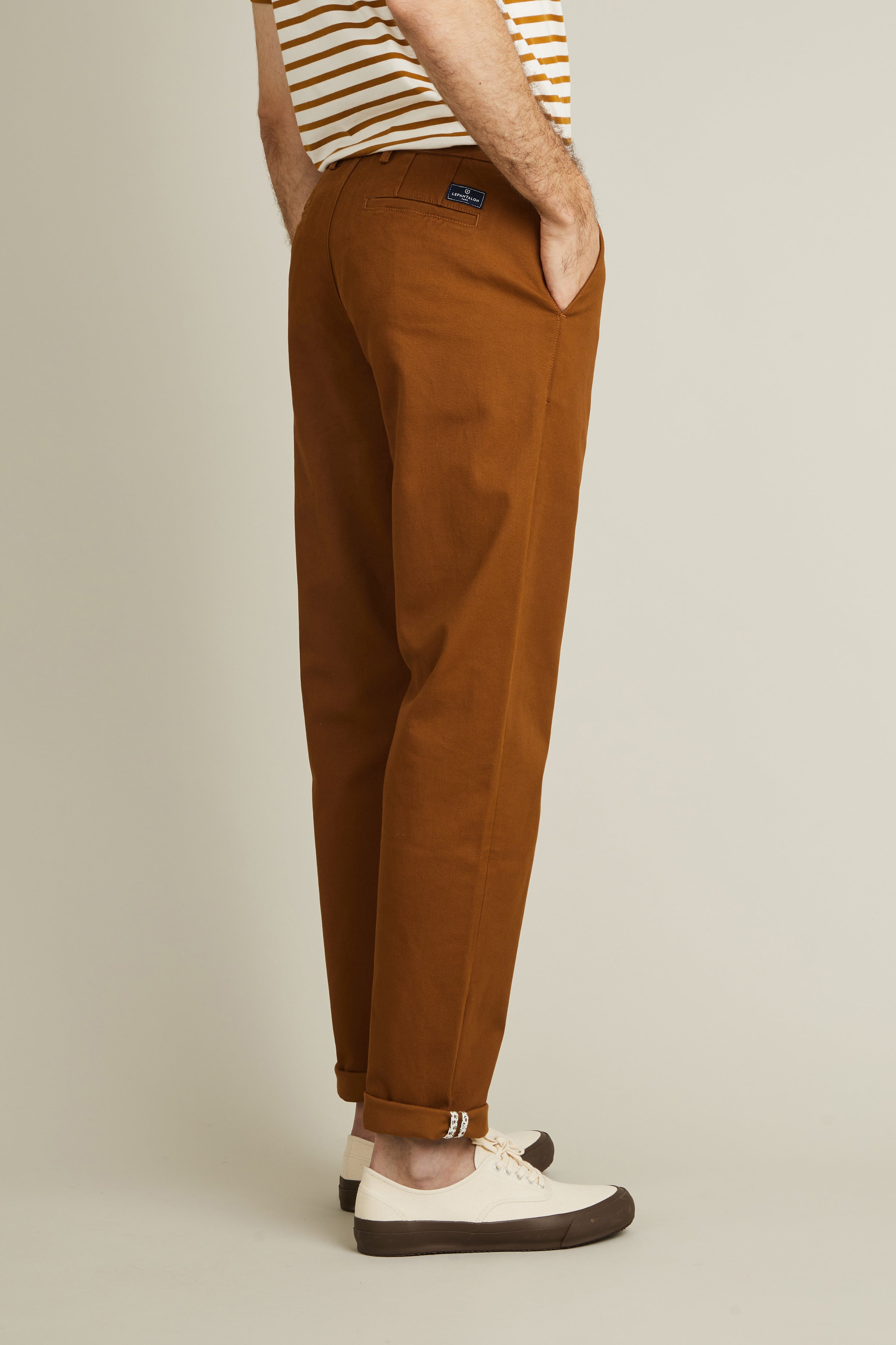 Camel straight chinos