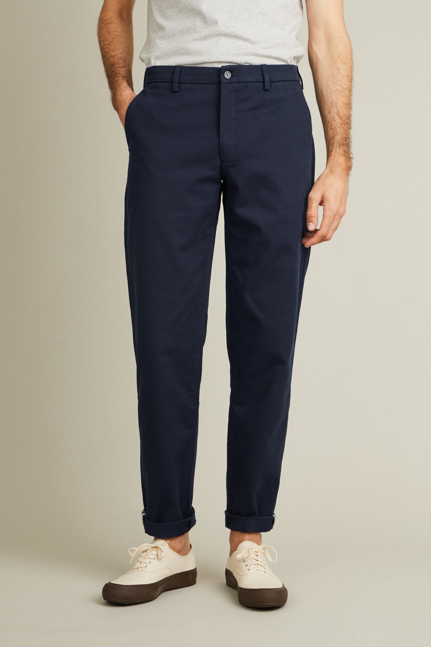 Chino droit bleu marine