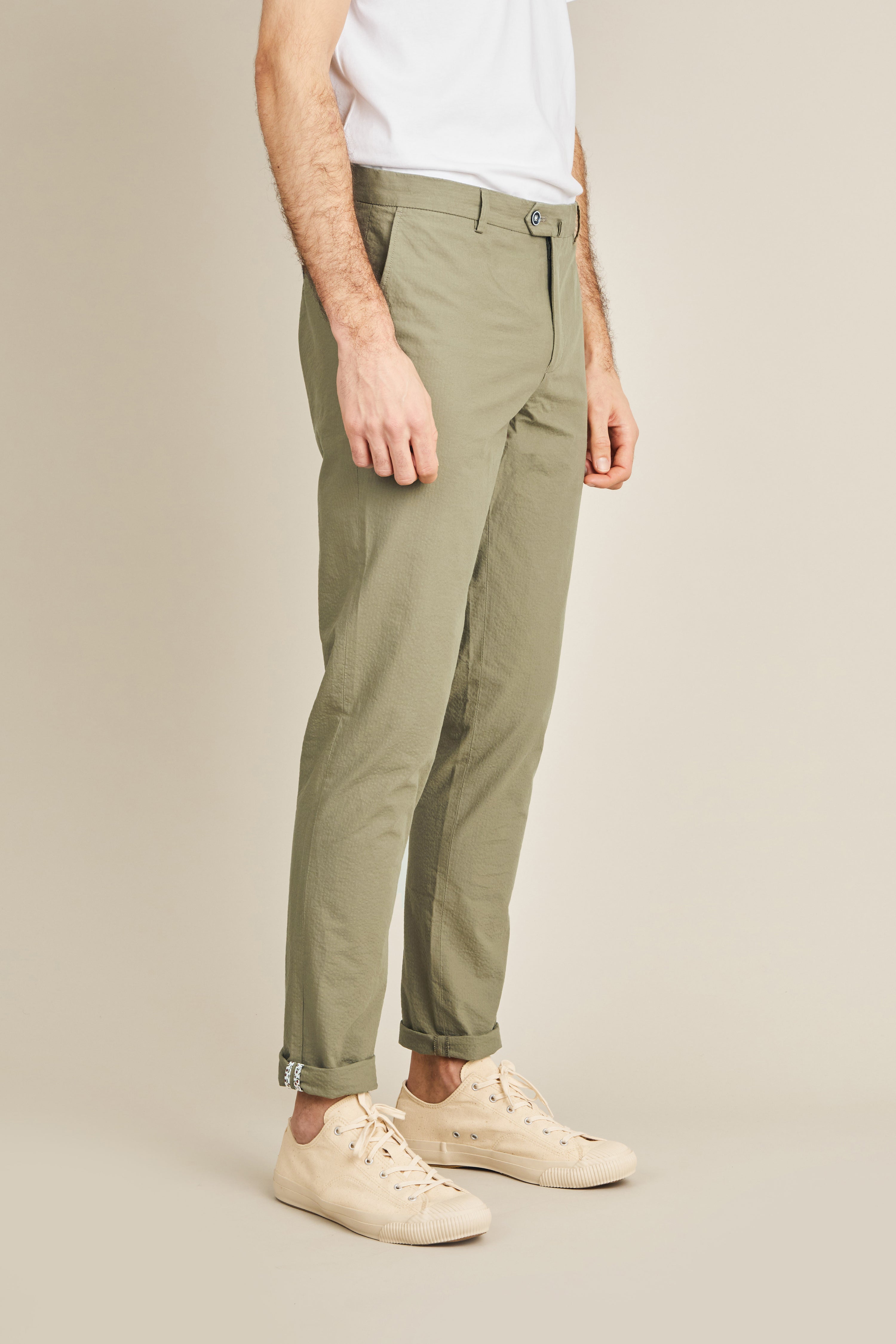 Chino seersucker kaki