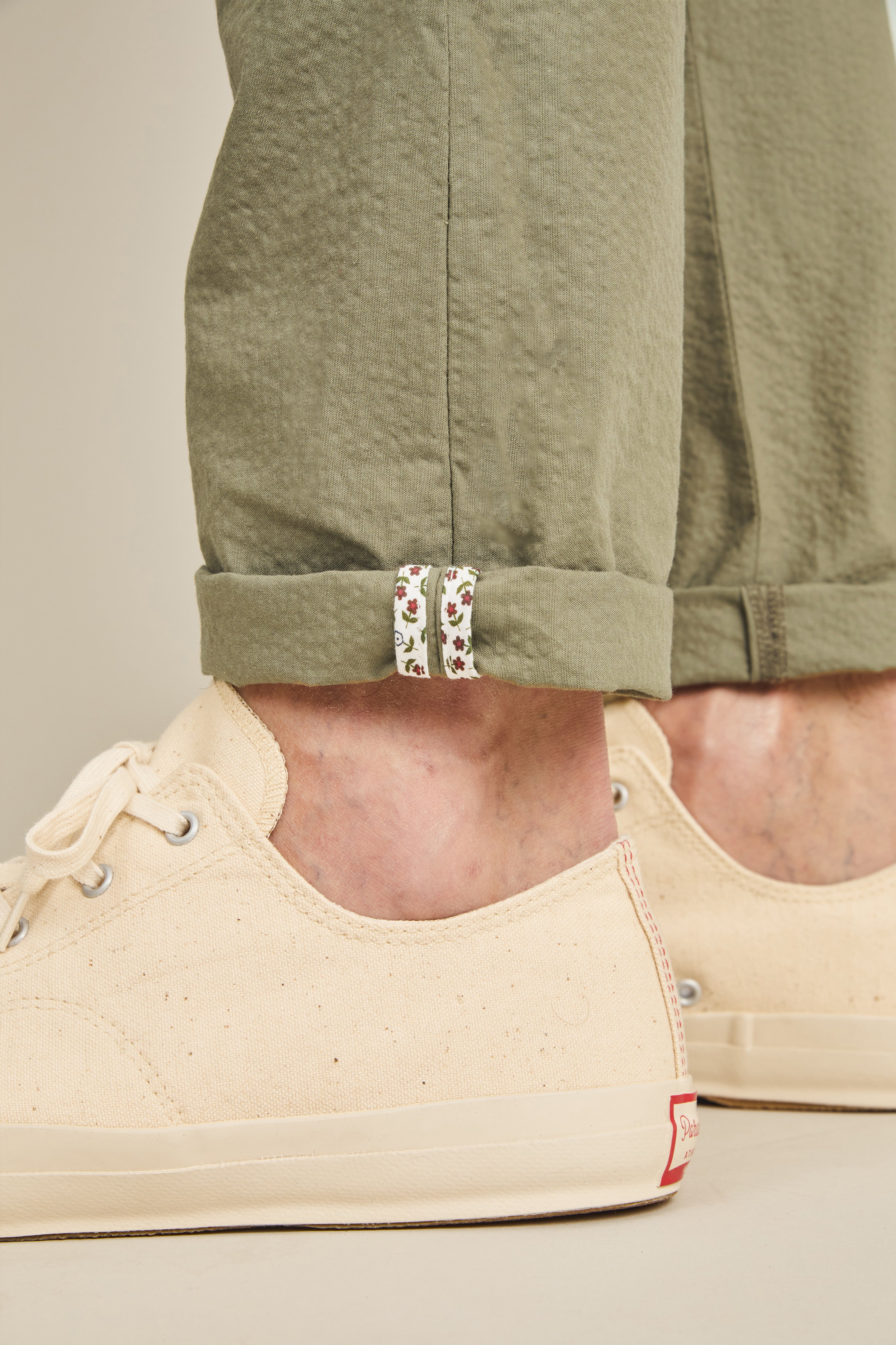 Chino seersucker kaki