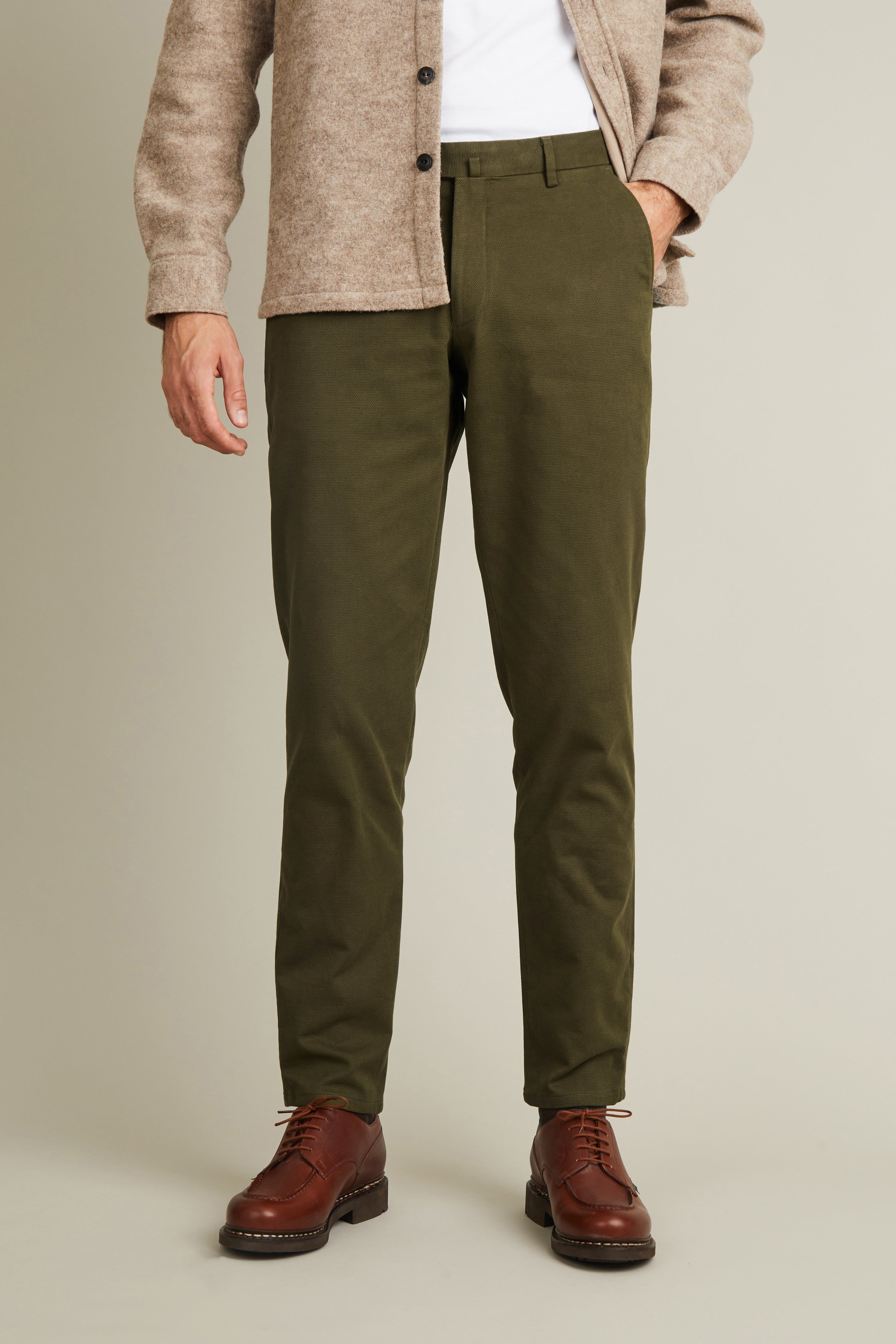 Chino texturé kaki