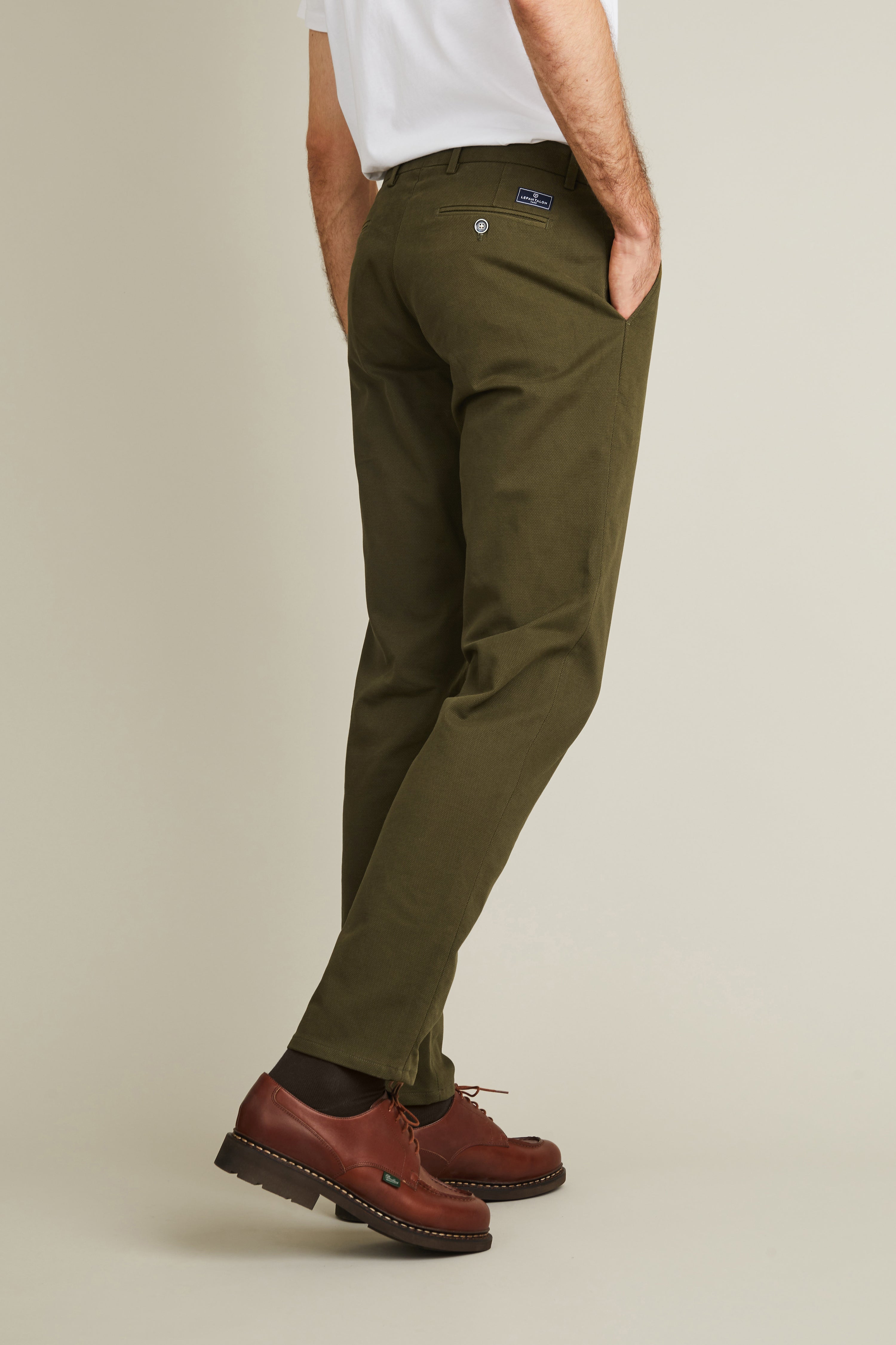 Chino texturé kaki