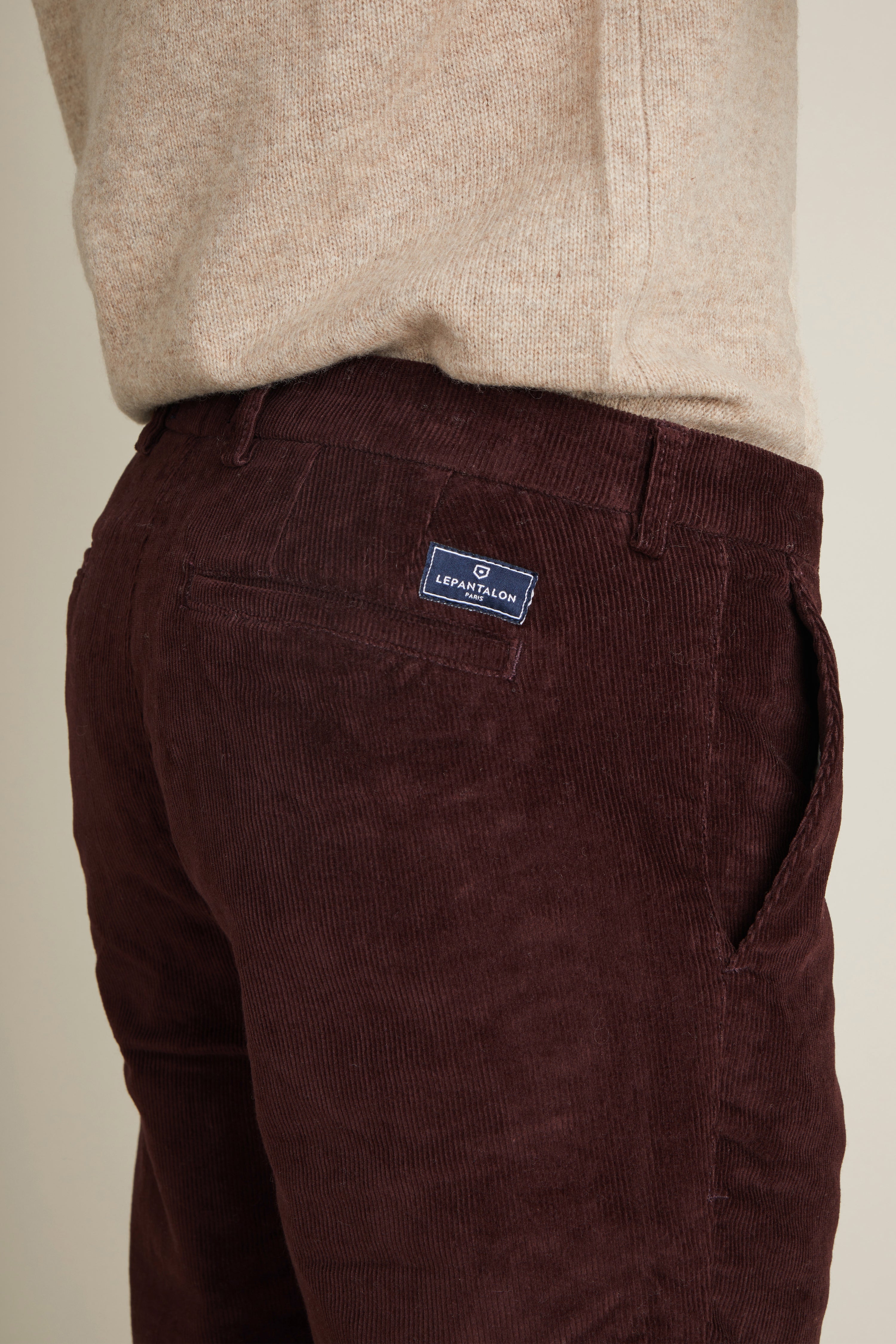Chino velours bordeaux