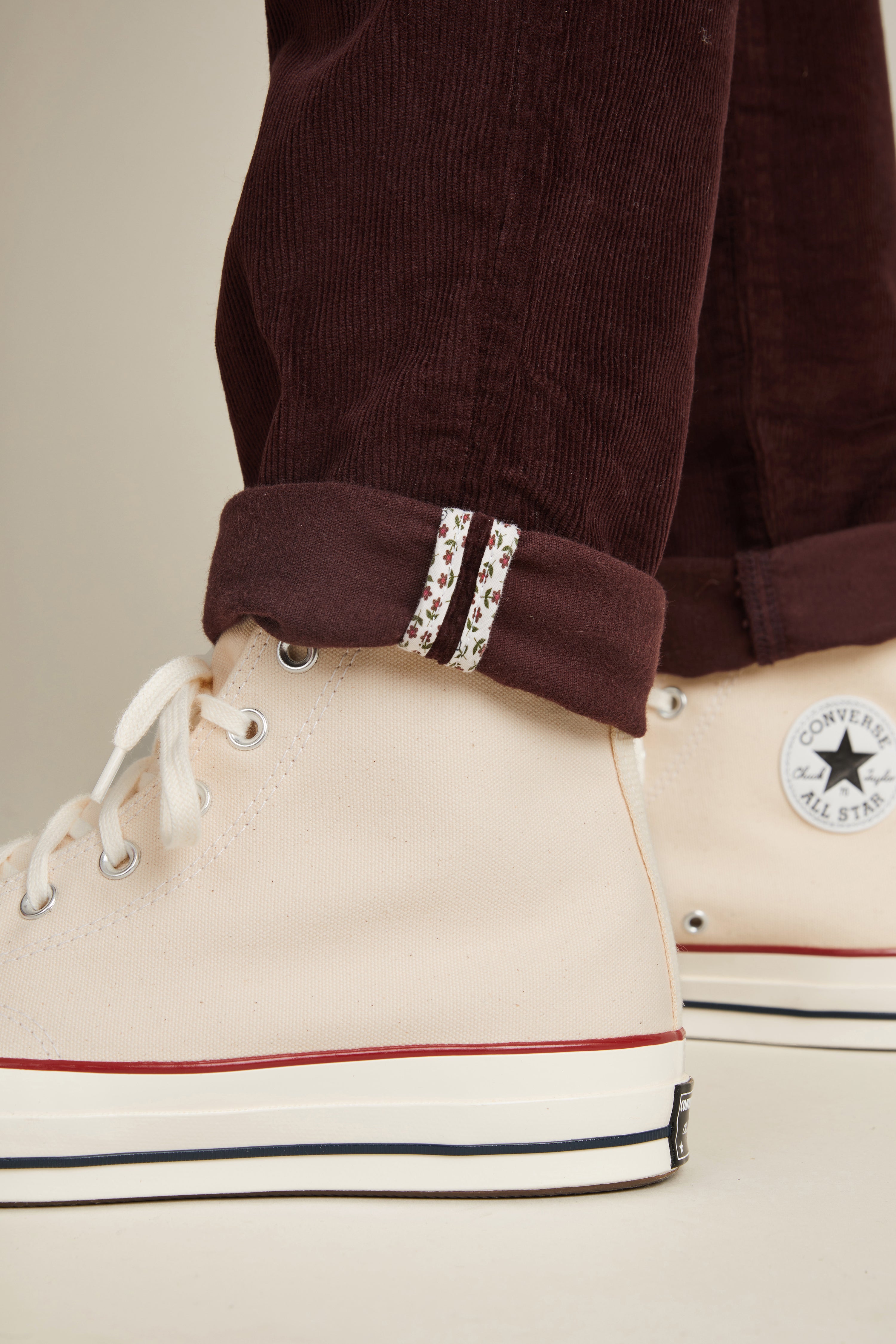 Chino velours bordeaux