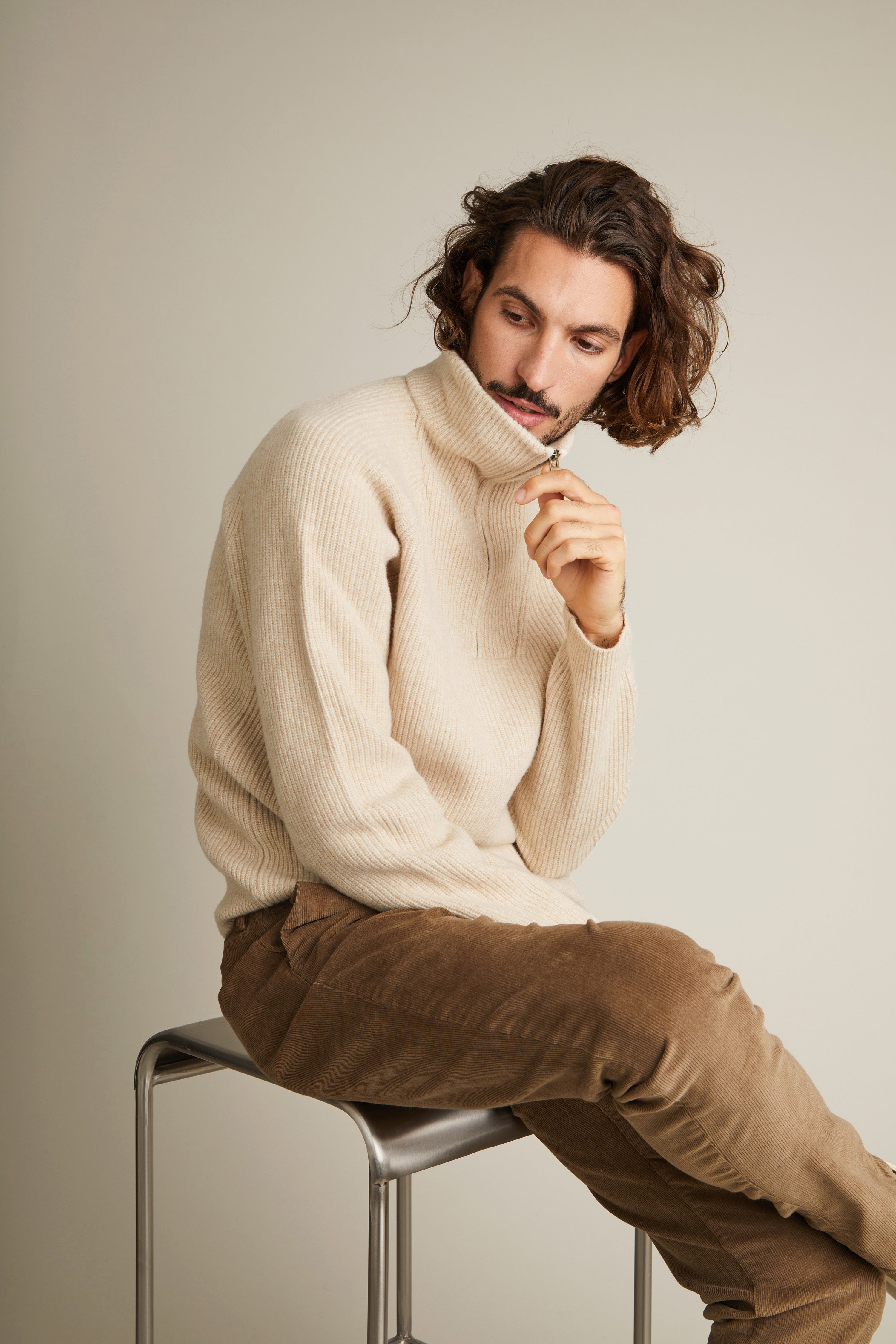 Chino velours tabac