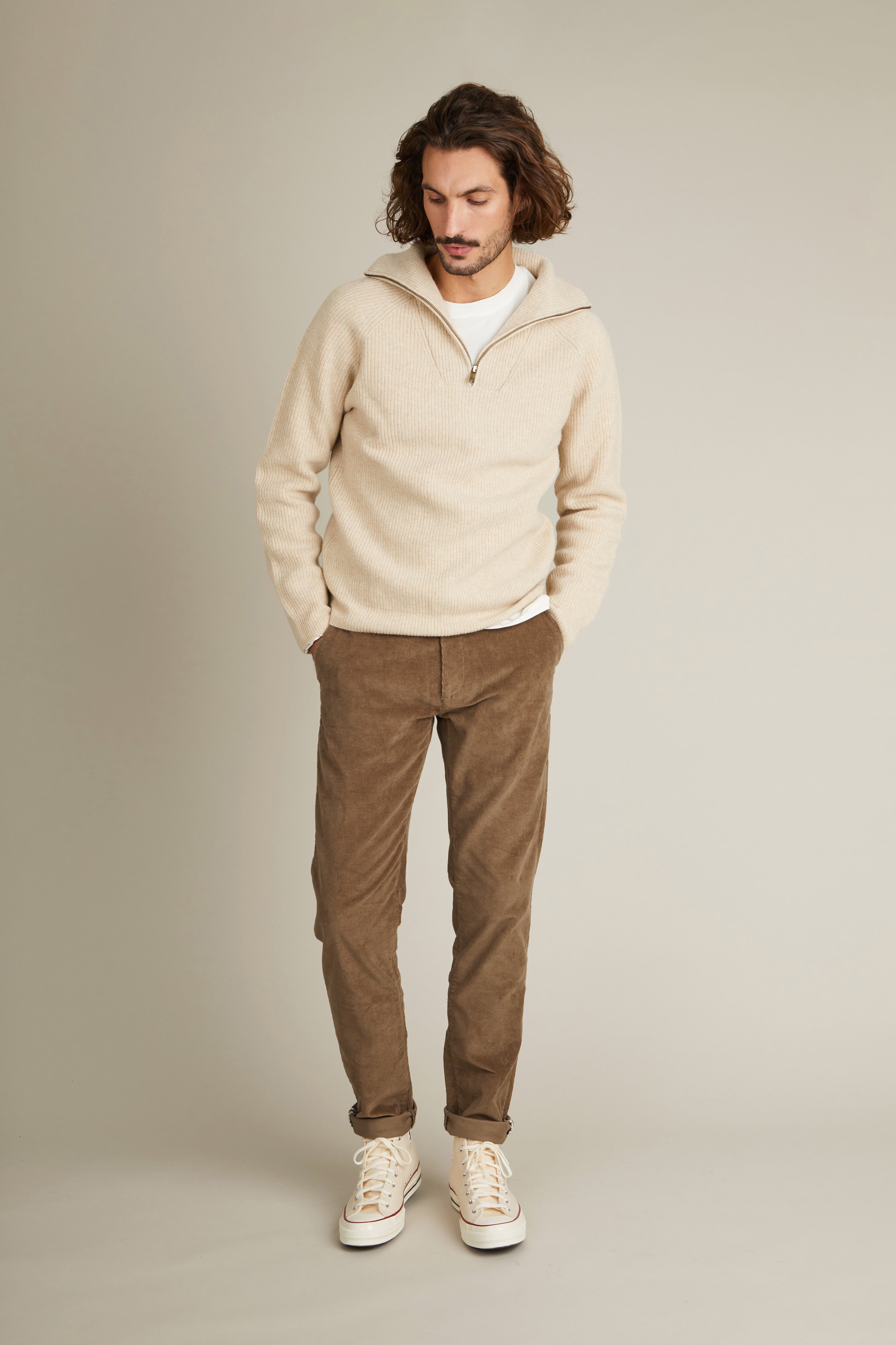 Chino velours tabac