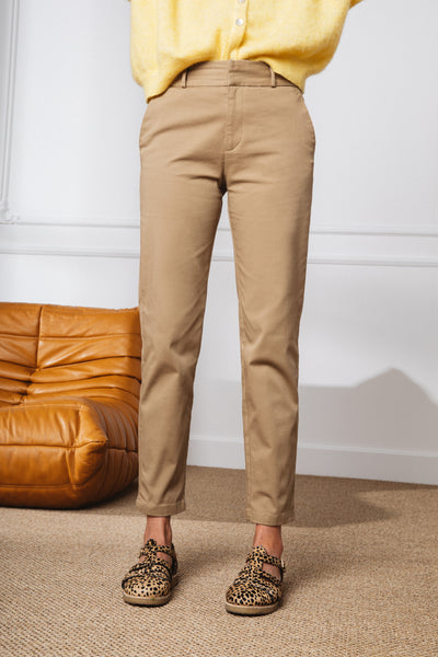 Chino beige femme