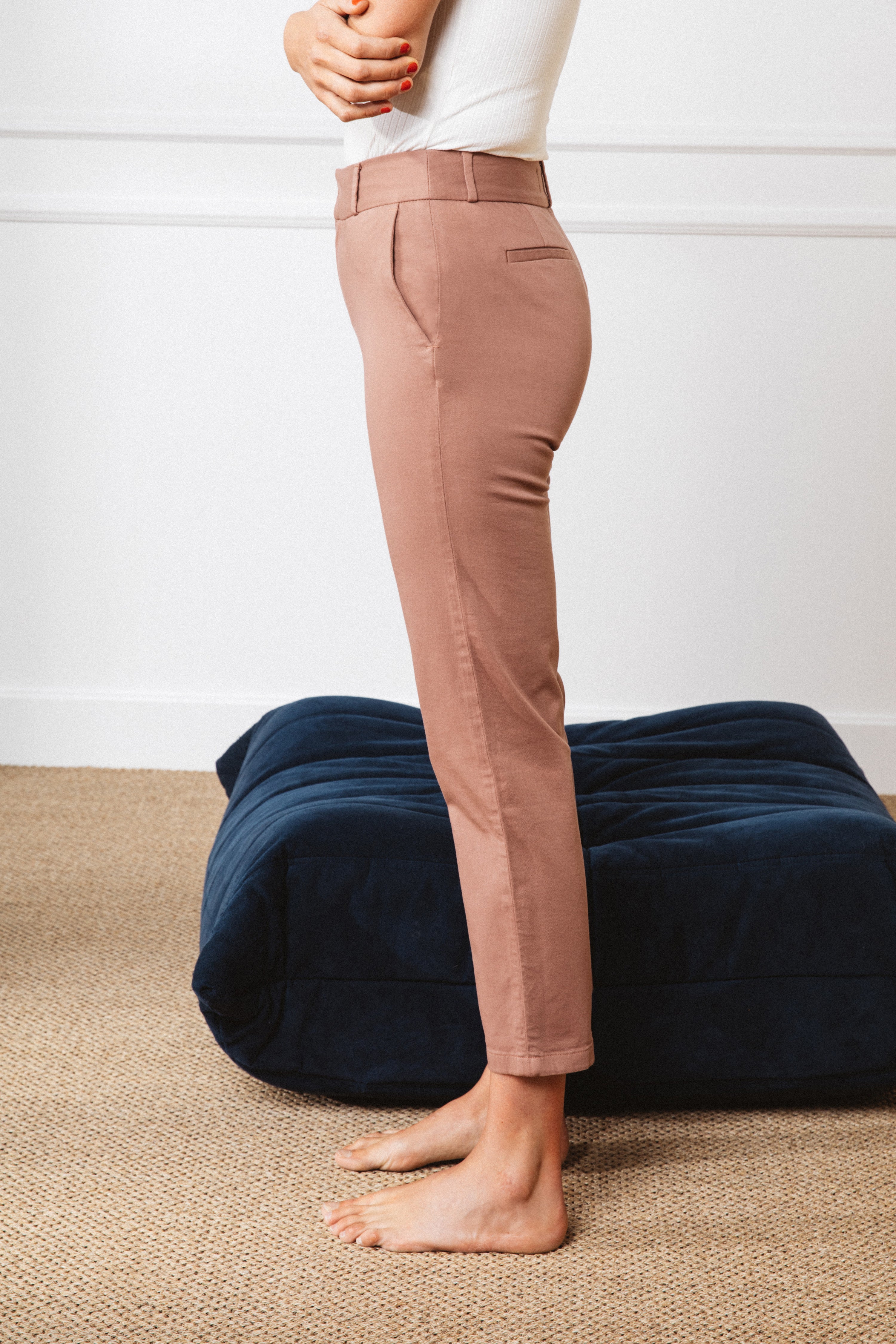 Blush pink chinos