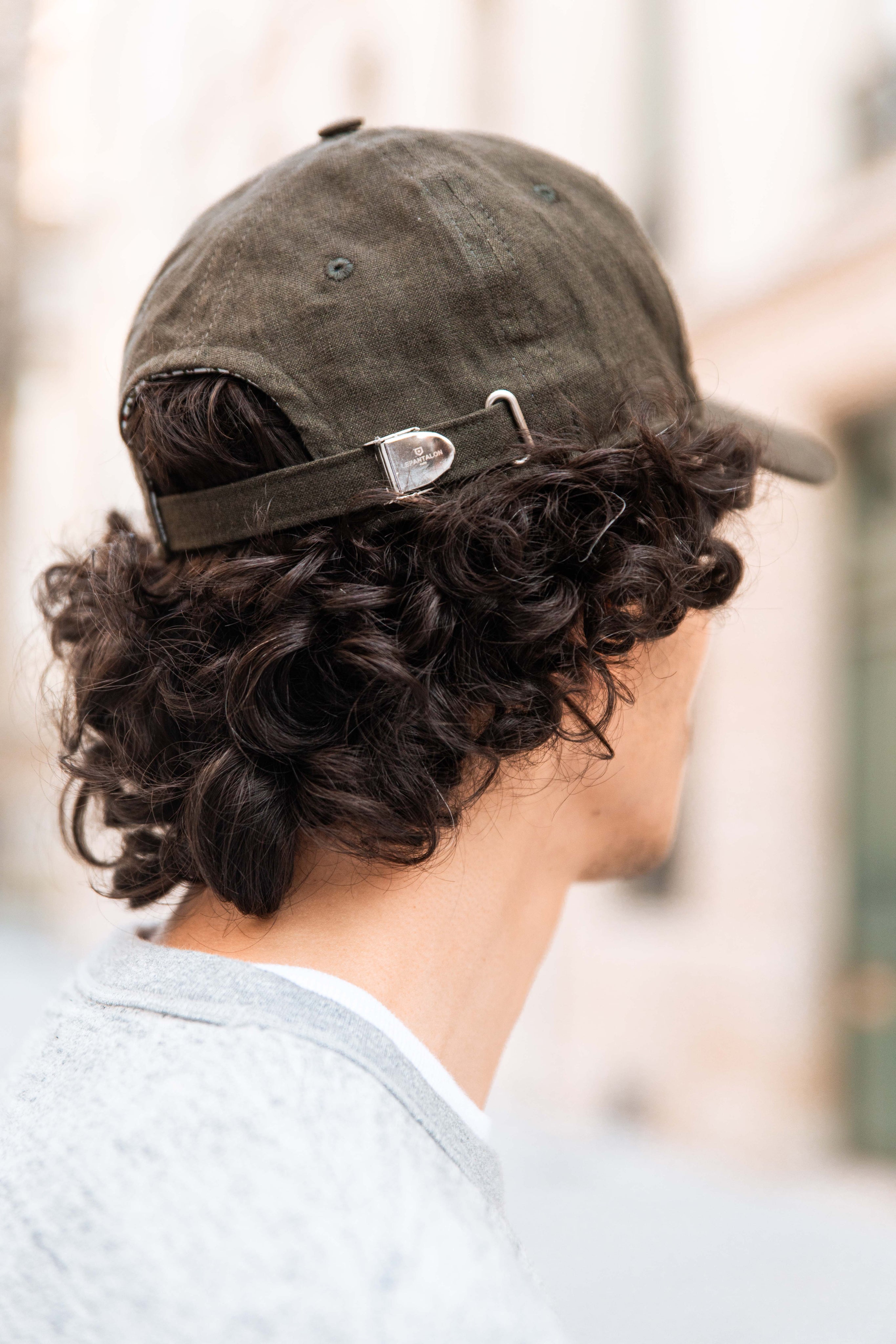 Khaki cotton linen cap