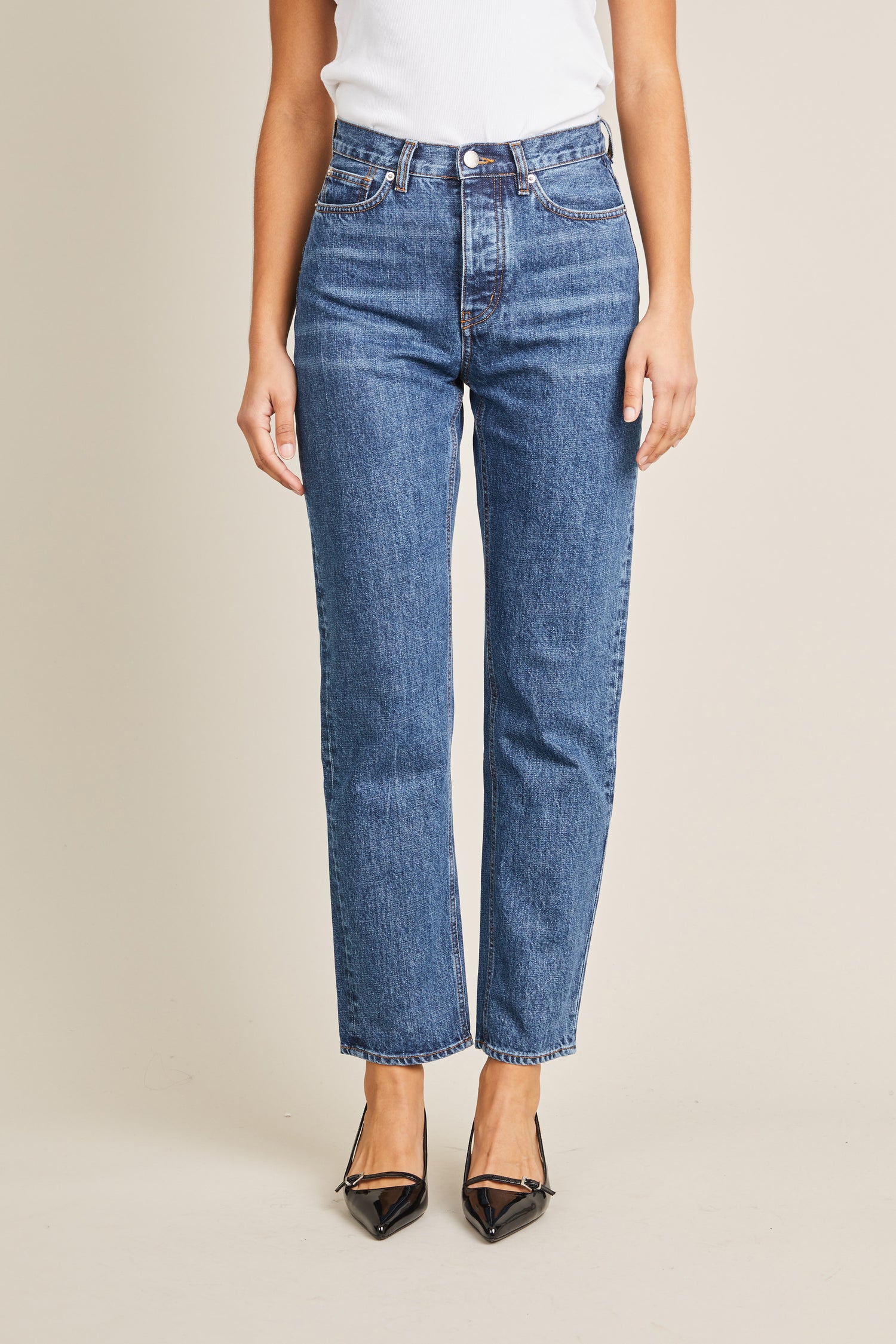 Blue straight jeans