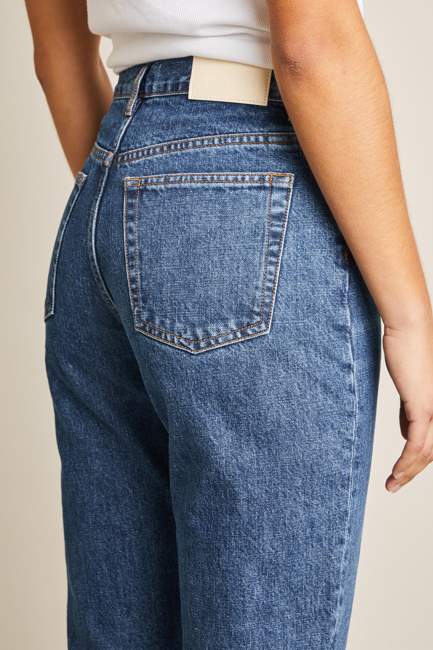Blue straight jeans