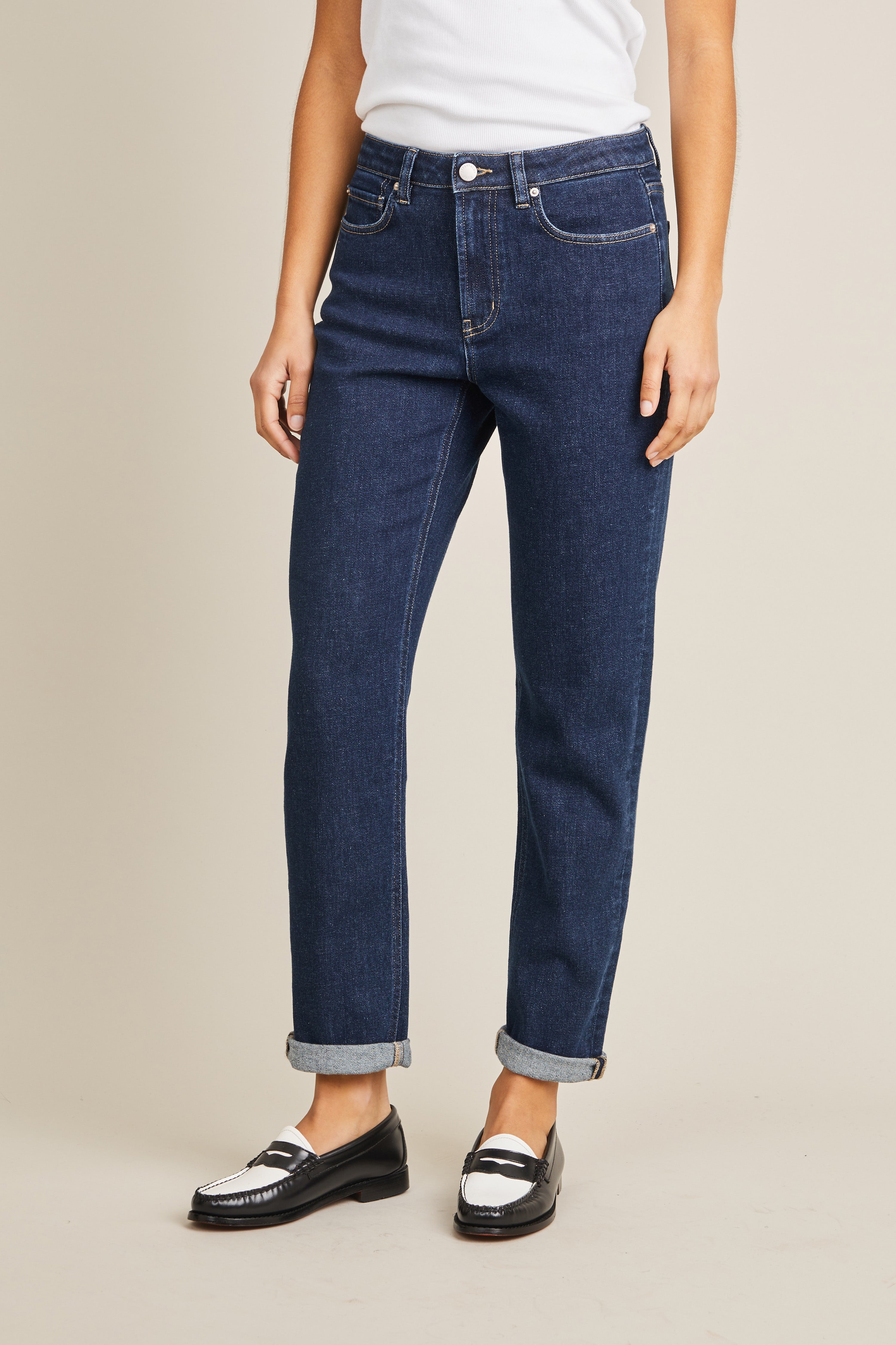 Jean girlfriend bleu