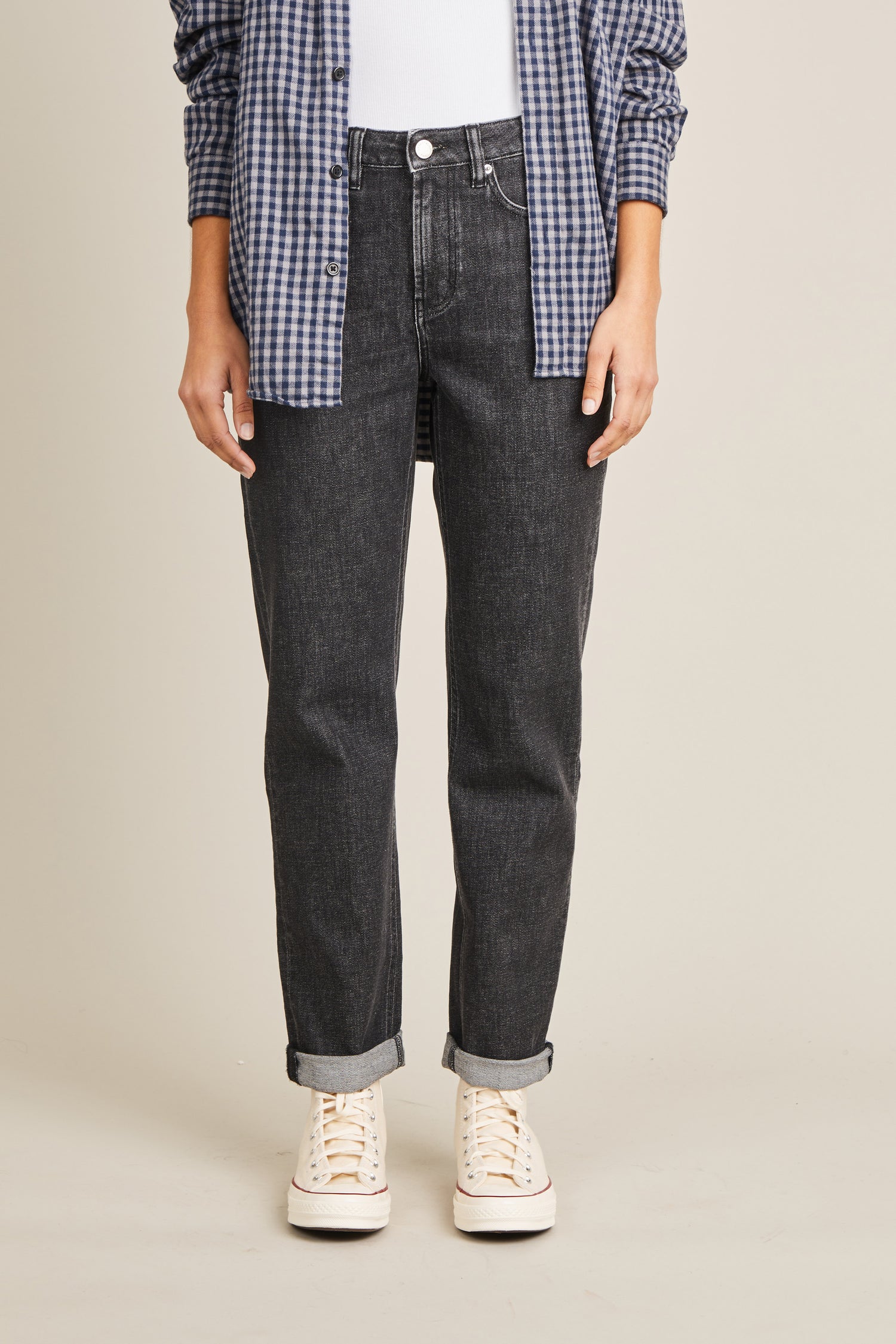 Jean girlfriend gris