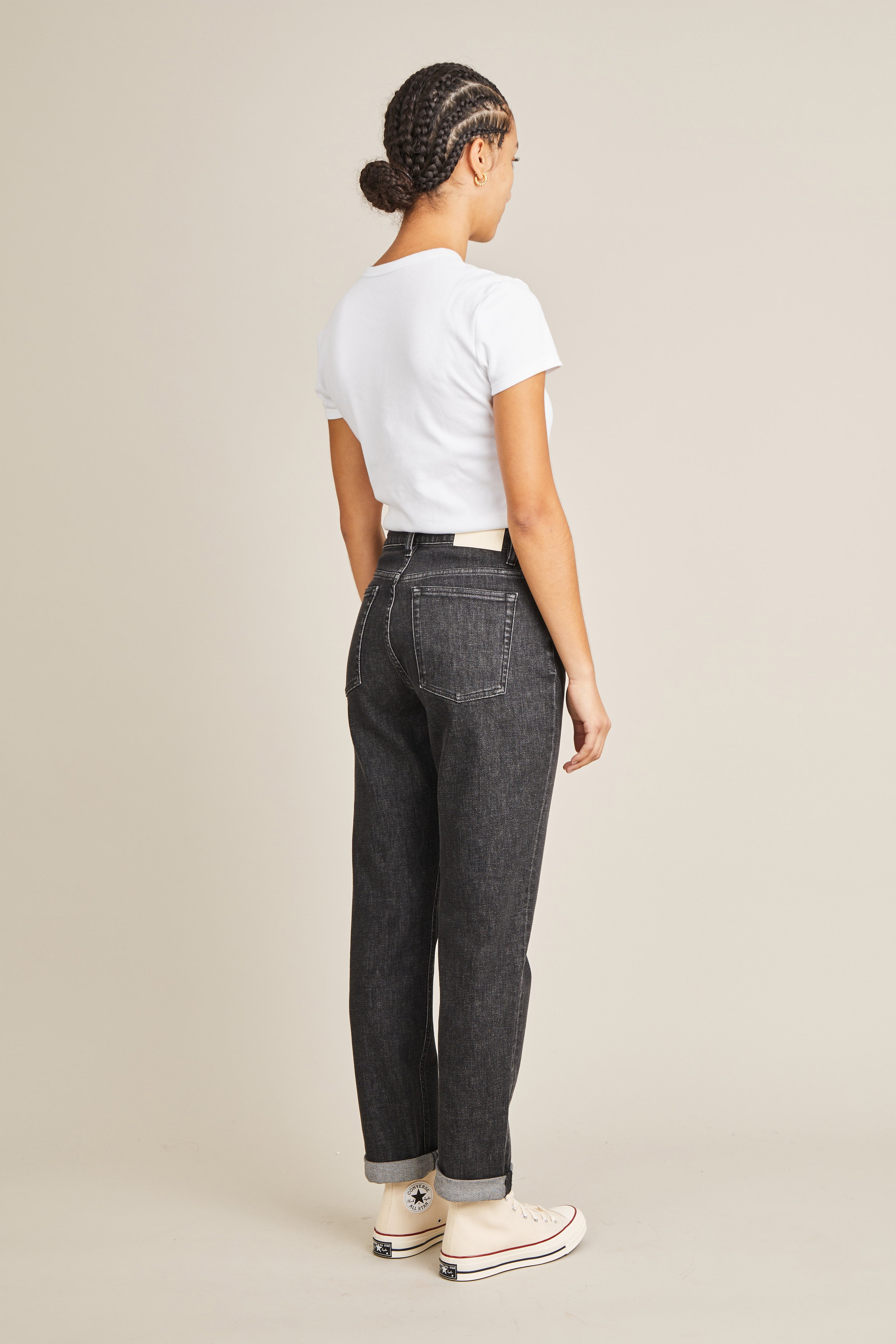 Girlfriend jeans in grey