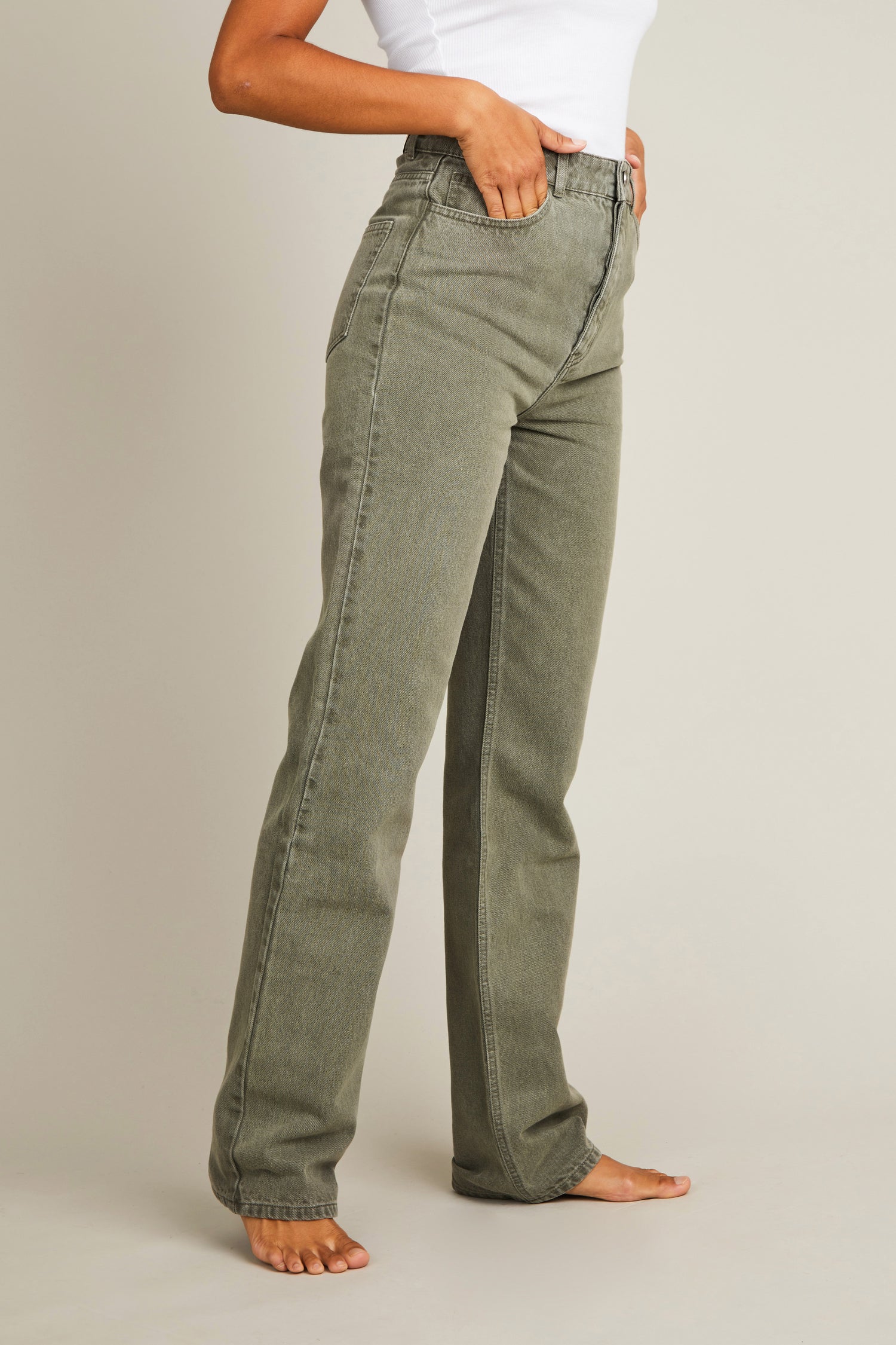 Jean regular vert