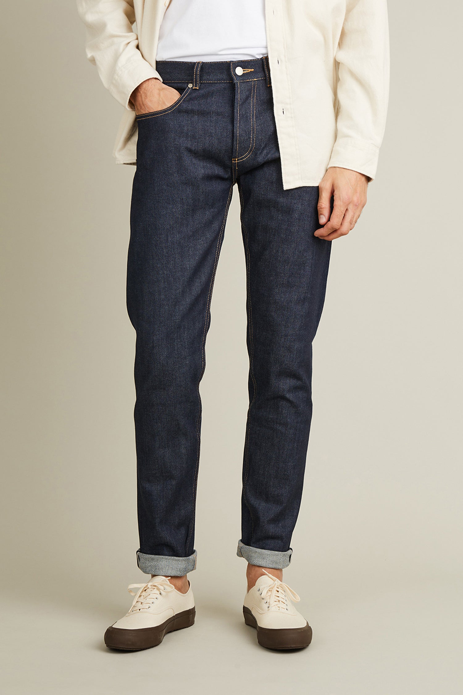 Men's Blue Selvedge Jeans LePantalon - Main Image