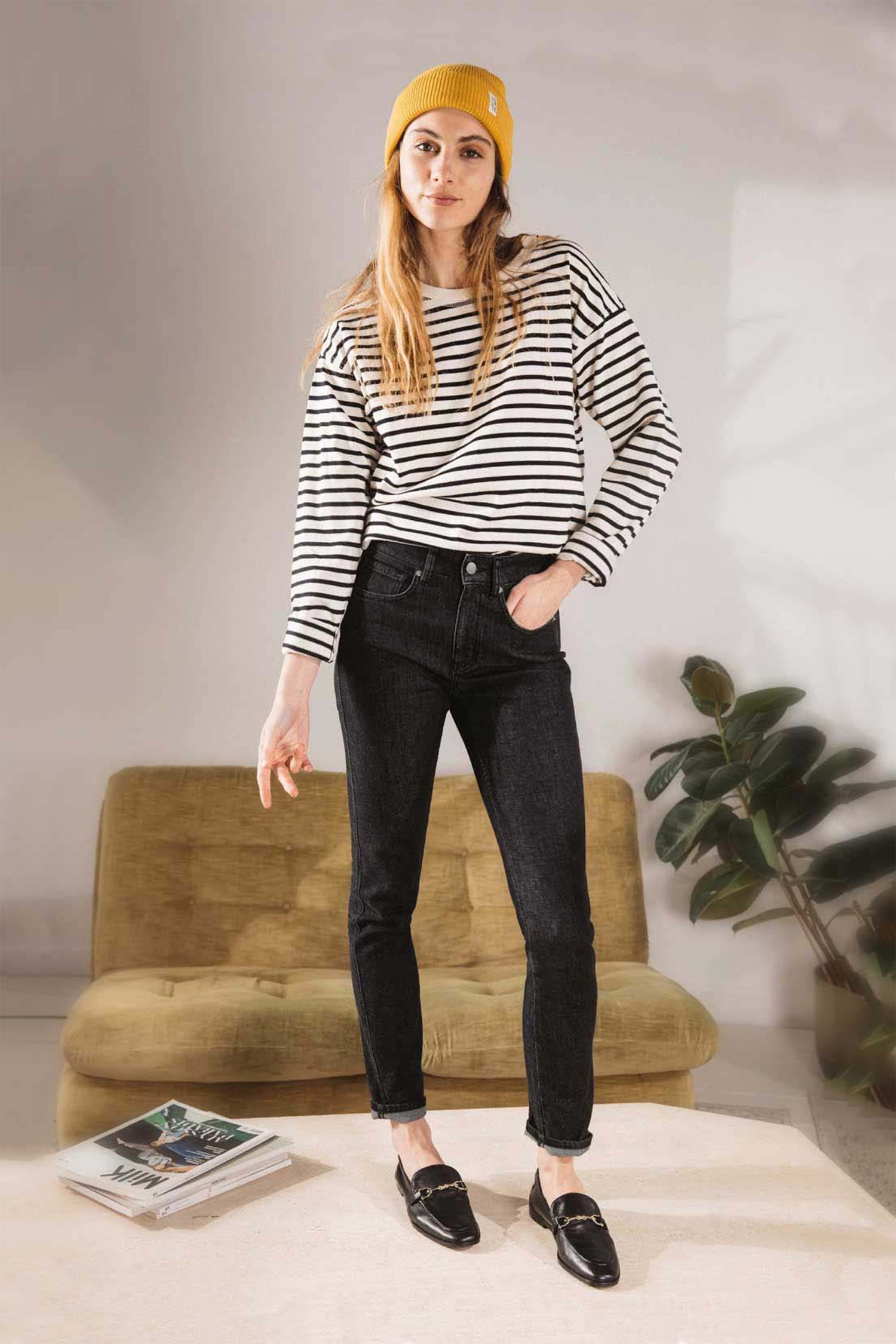 Jean slim vintage noir