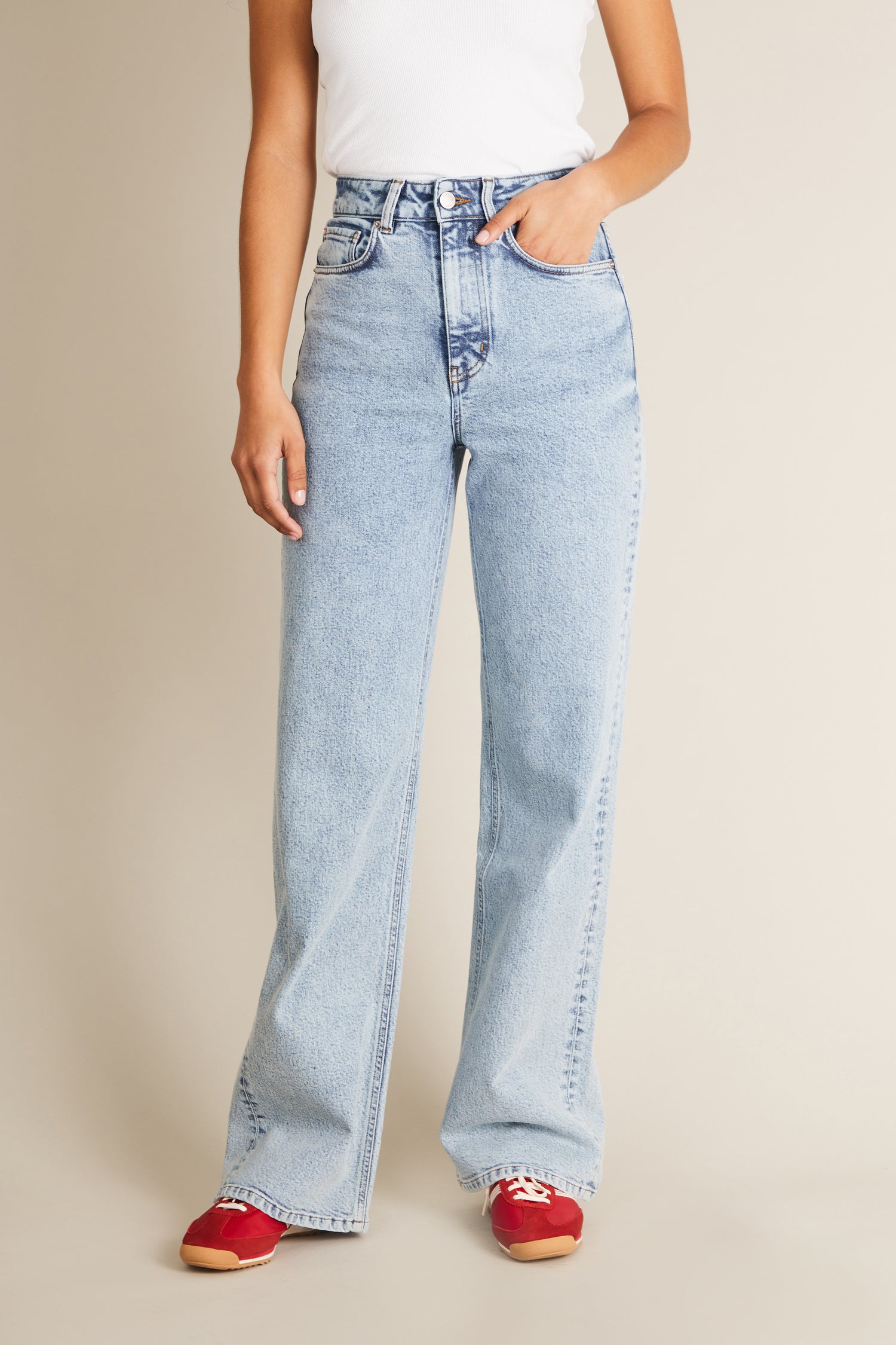 Jean wideleg bleached