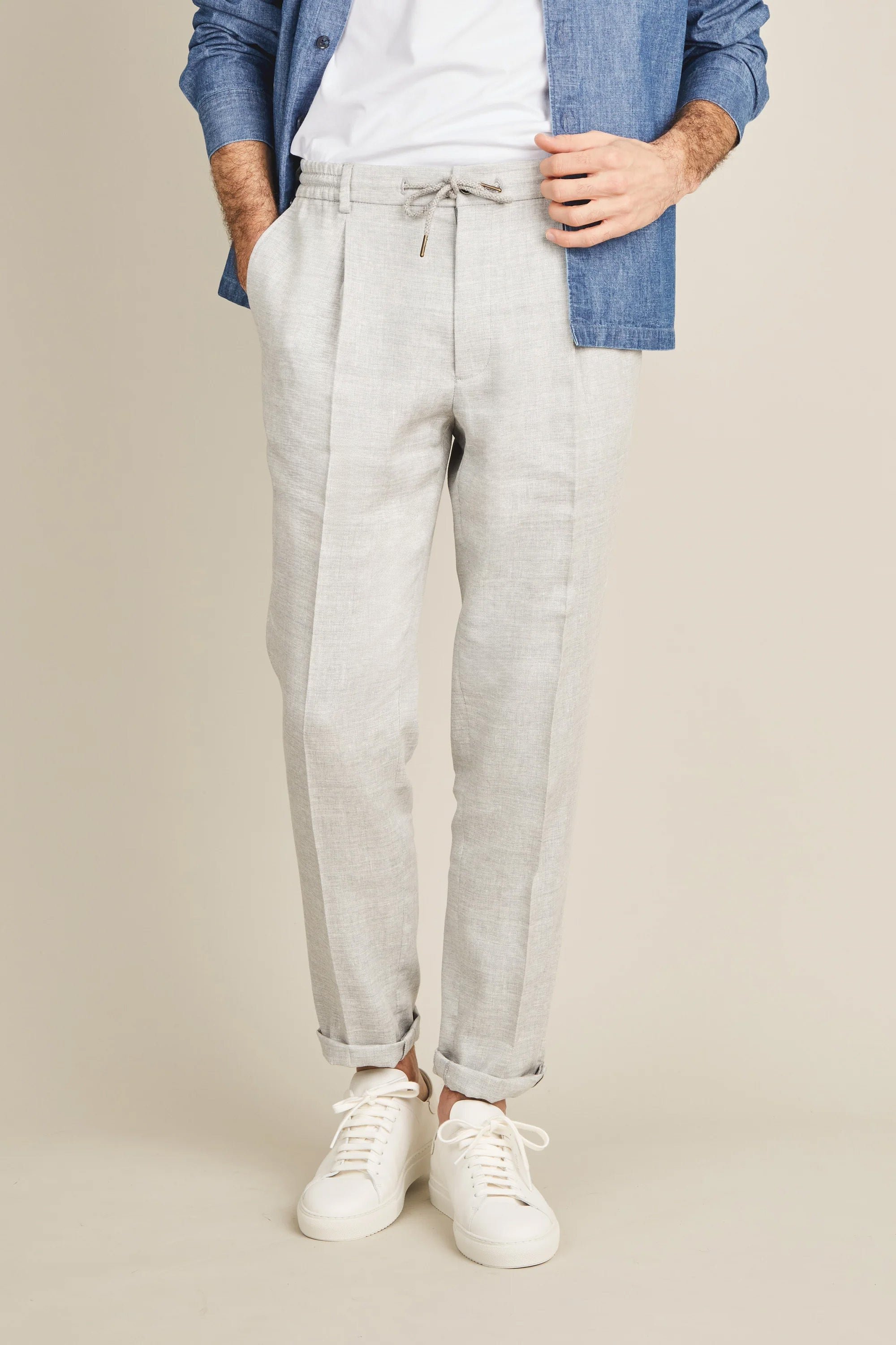 Pantalon jogpant chevron gris clair