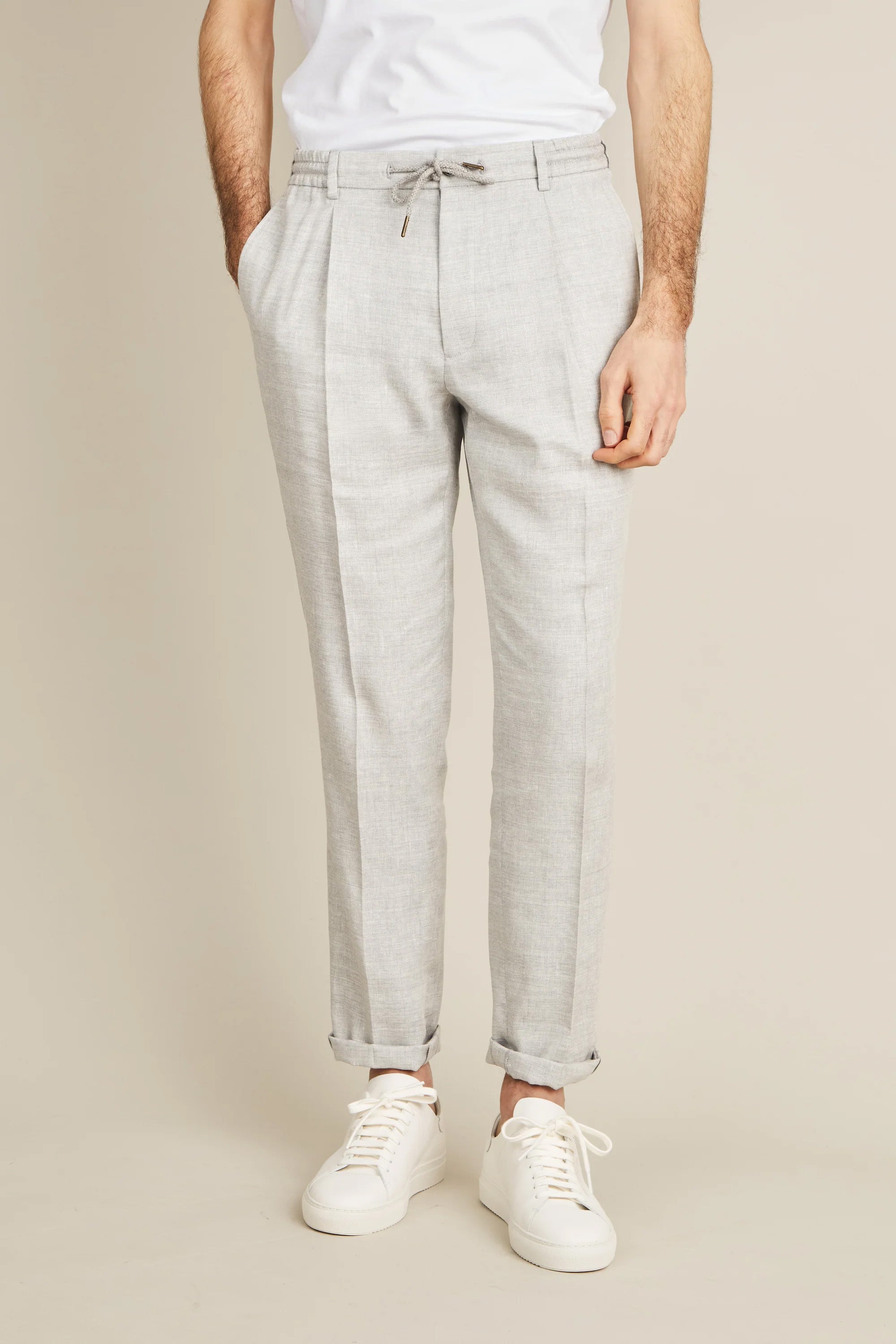 Pantalon jogpant chevron gris clair