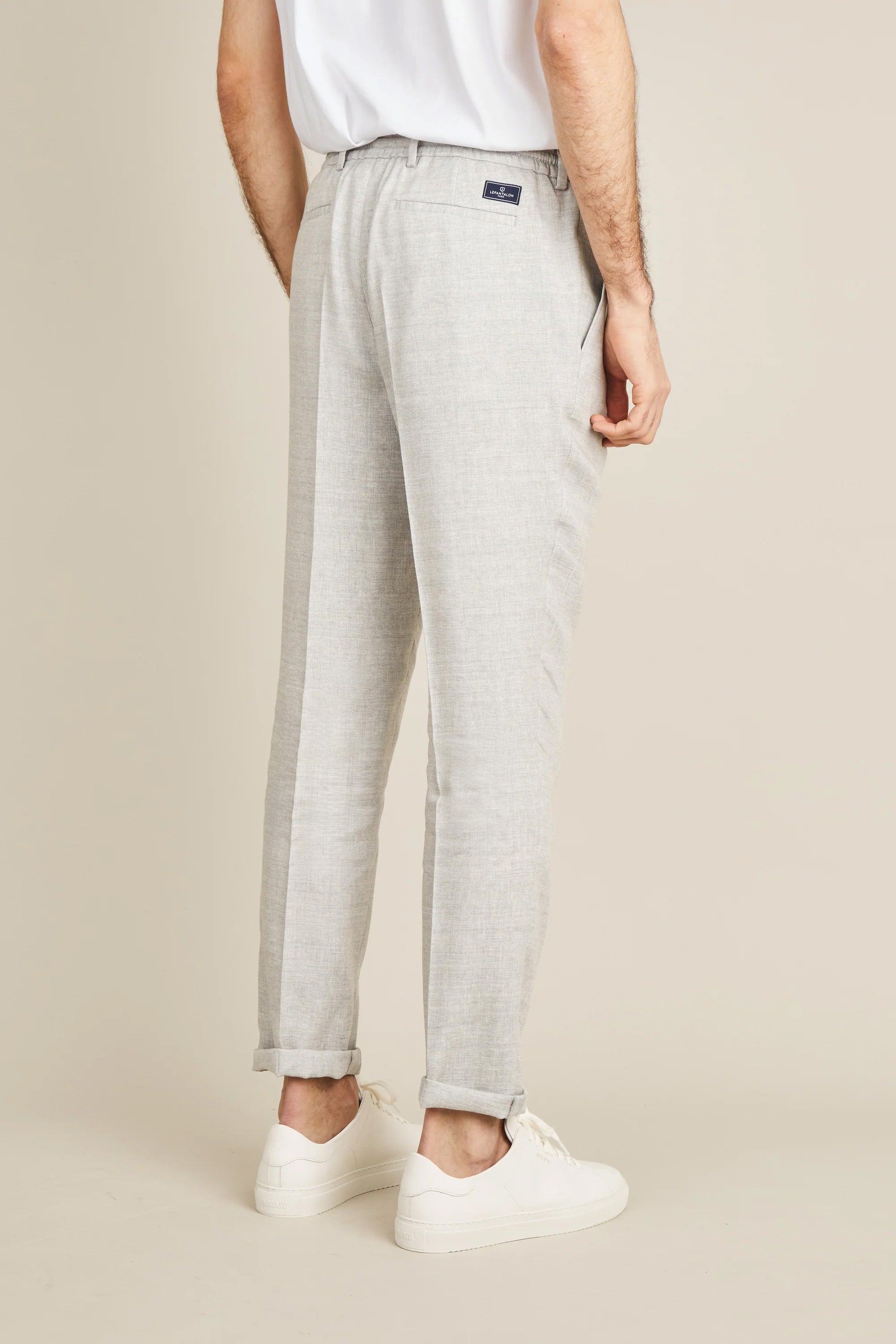 Pantalon jogpant chevron gris clair