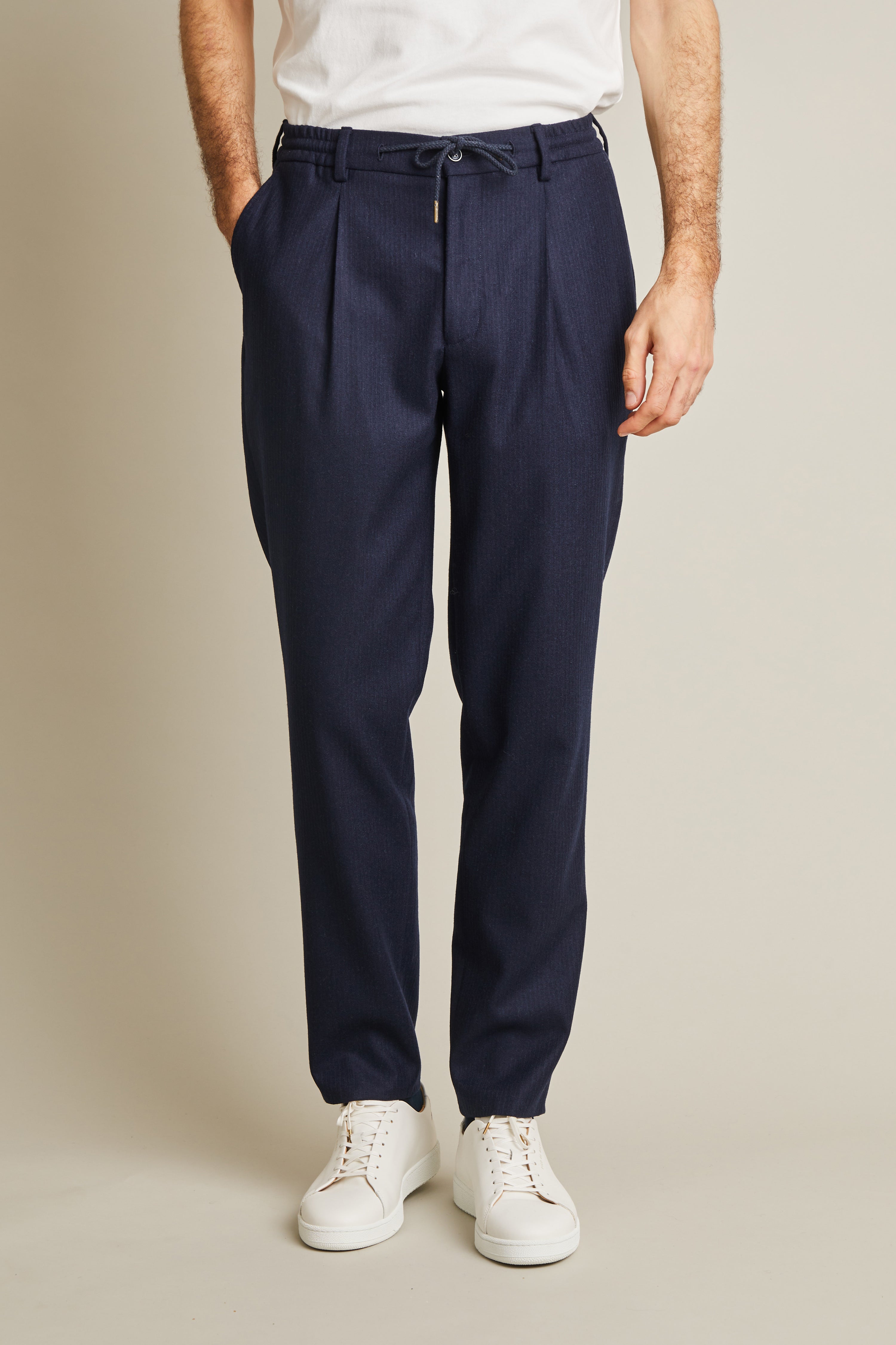 Navy Faux Velvet Jogpants