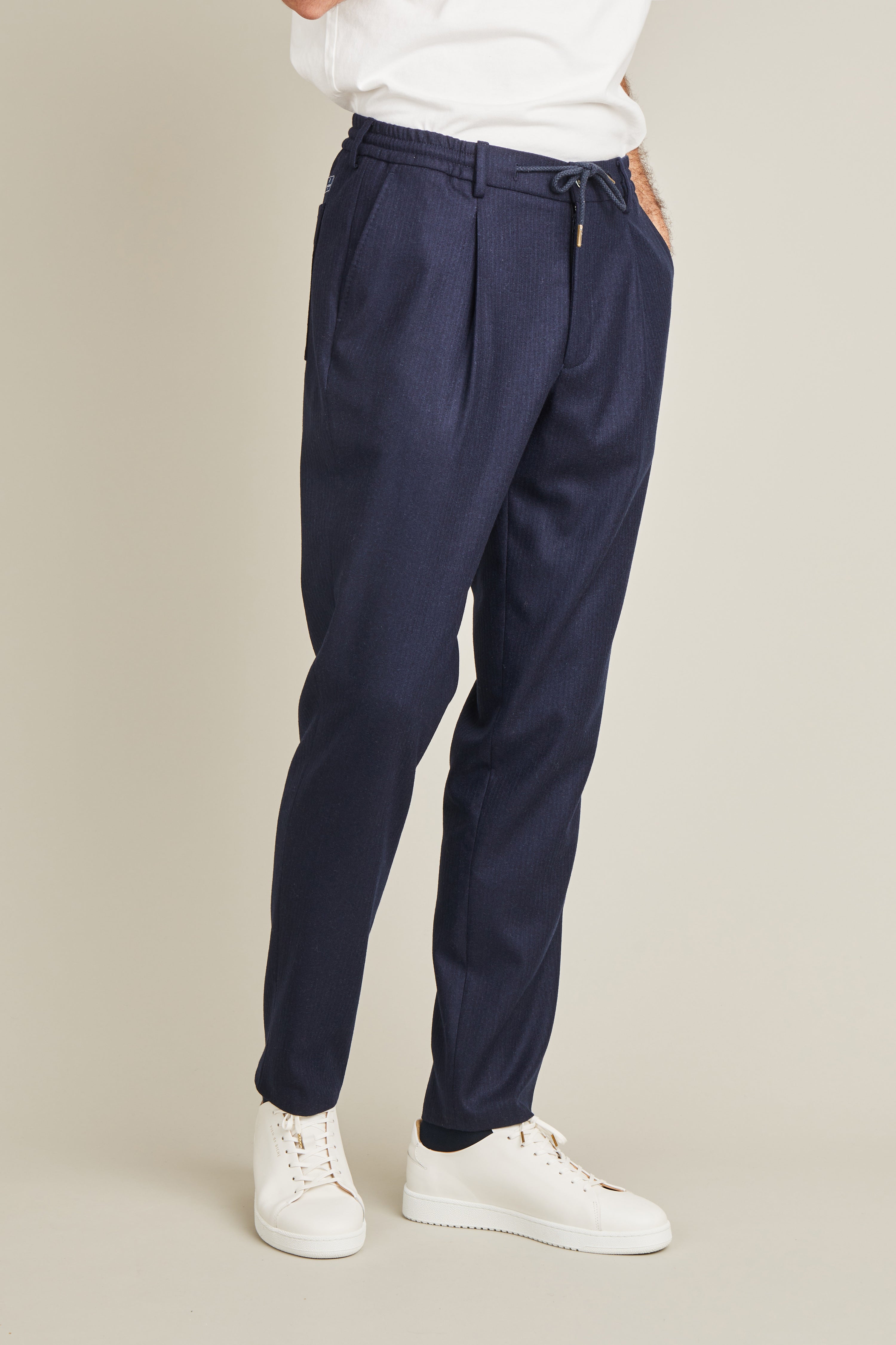 Navy Faux Velvet Jogpants