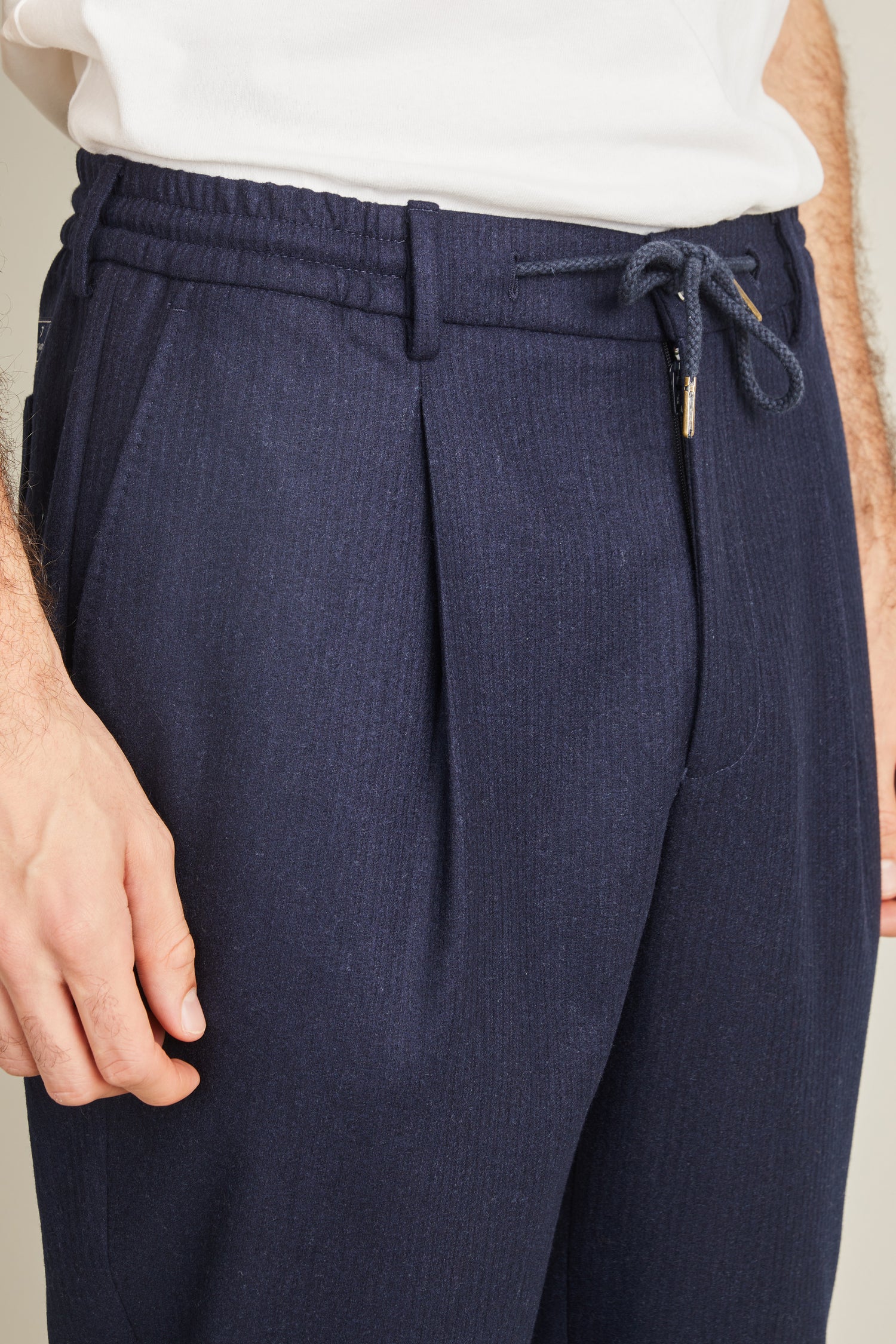 Pantalon jogpant faux velours marine