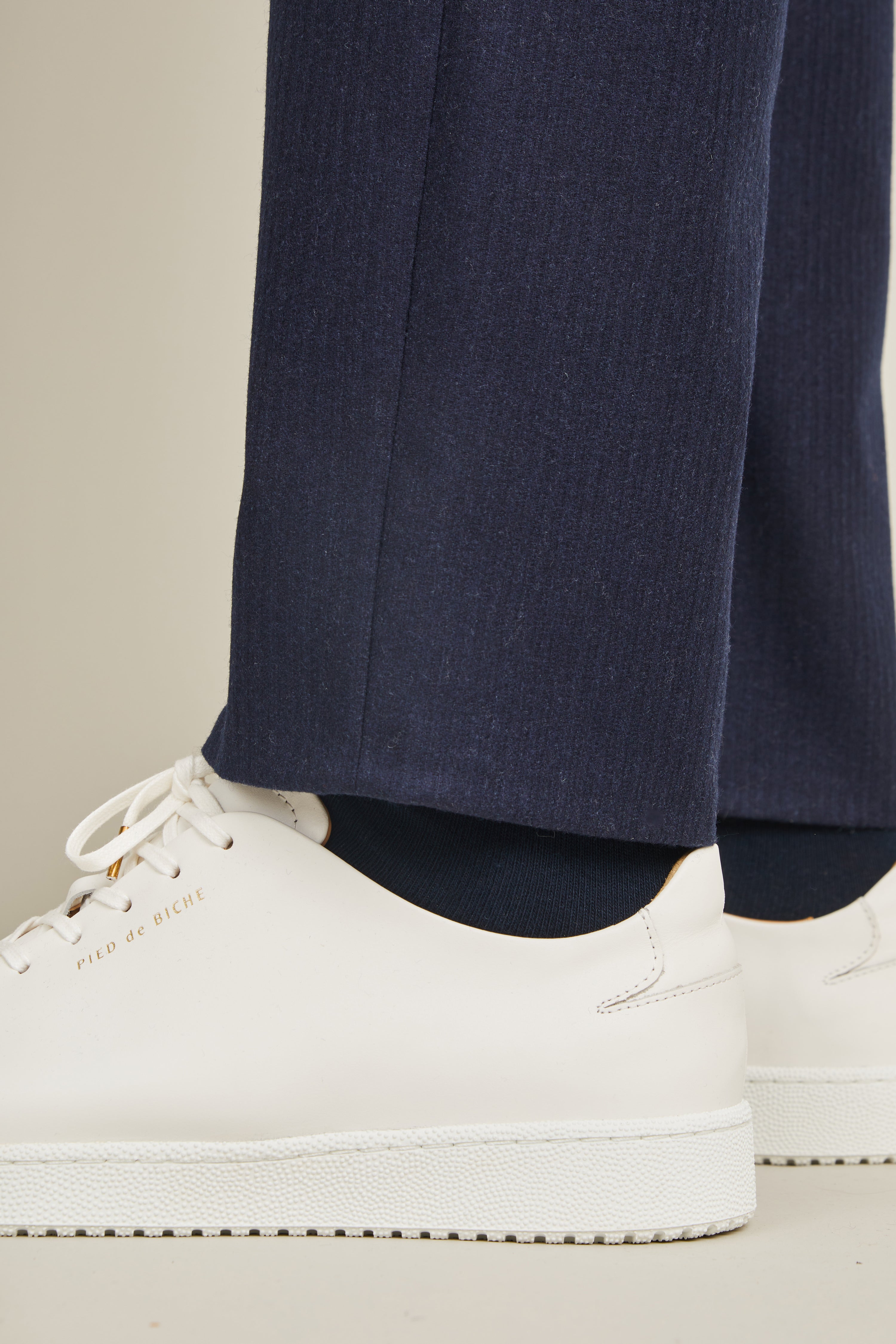 Navy Faux Velvet Jogpants