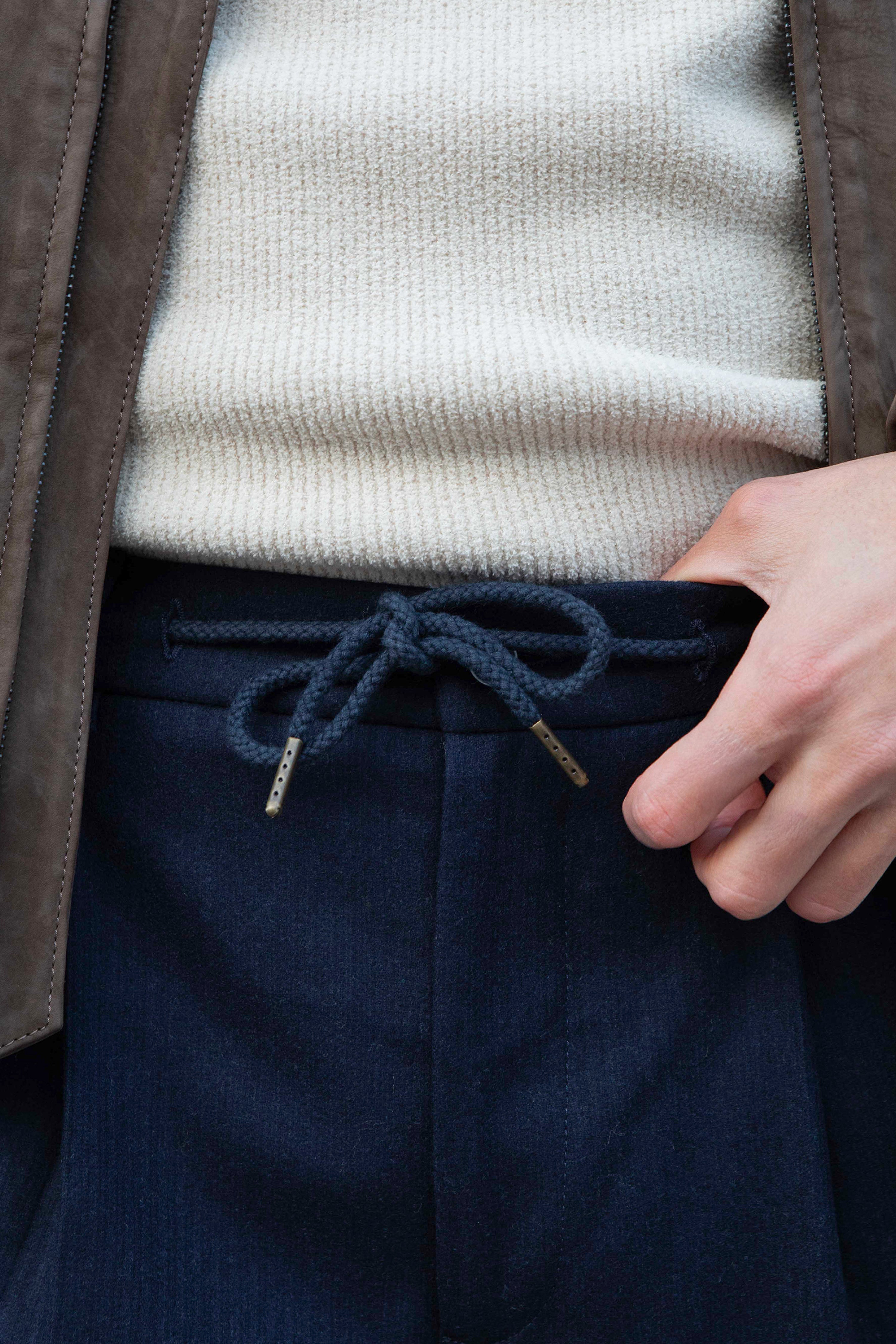 Navy Faux Velvet Jogpants
