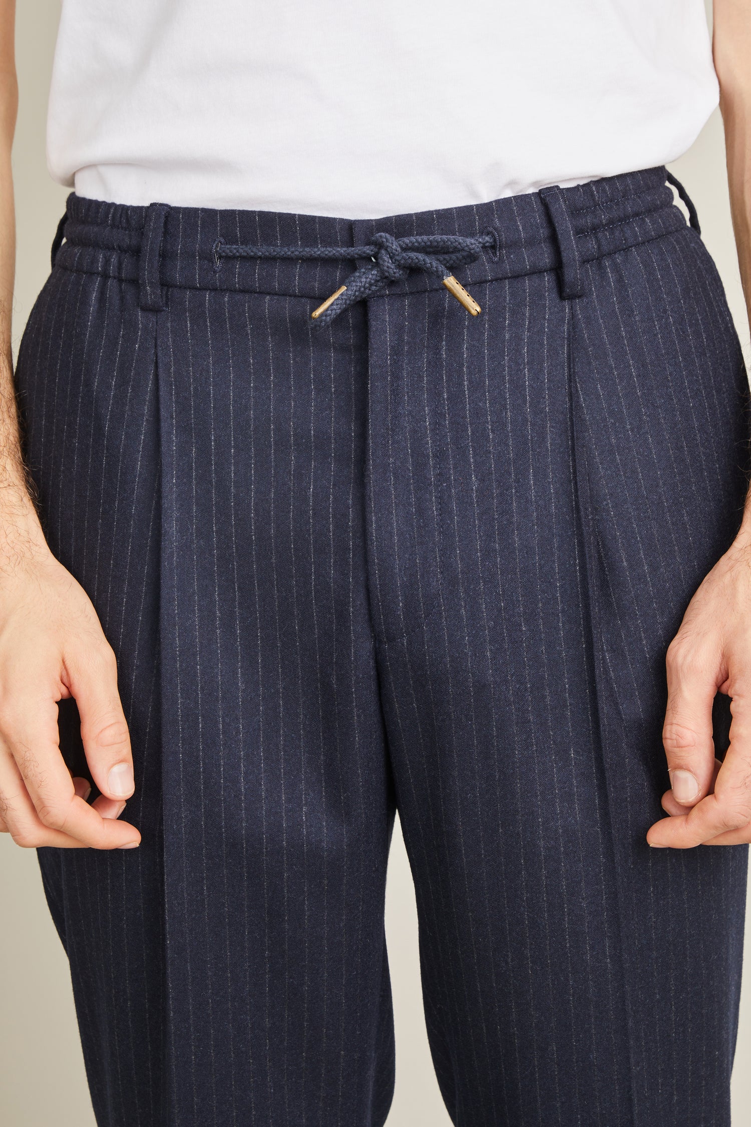 Pantalon jogpant flanelle bleu marine