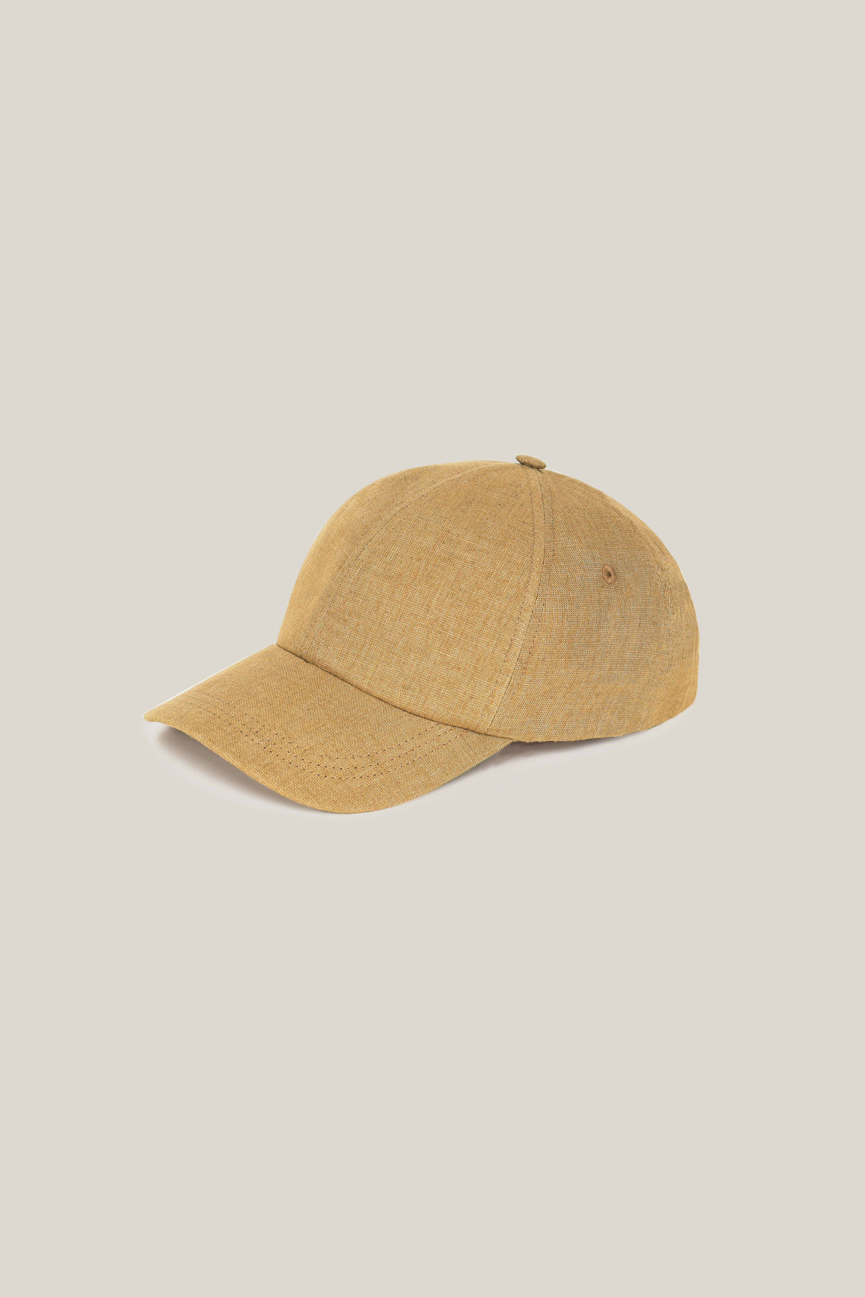 Dark beige cotton linen cap