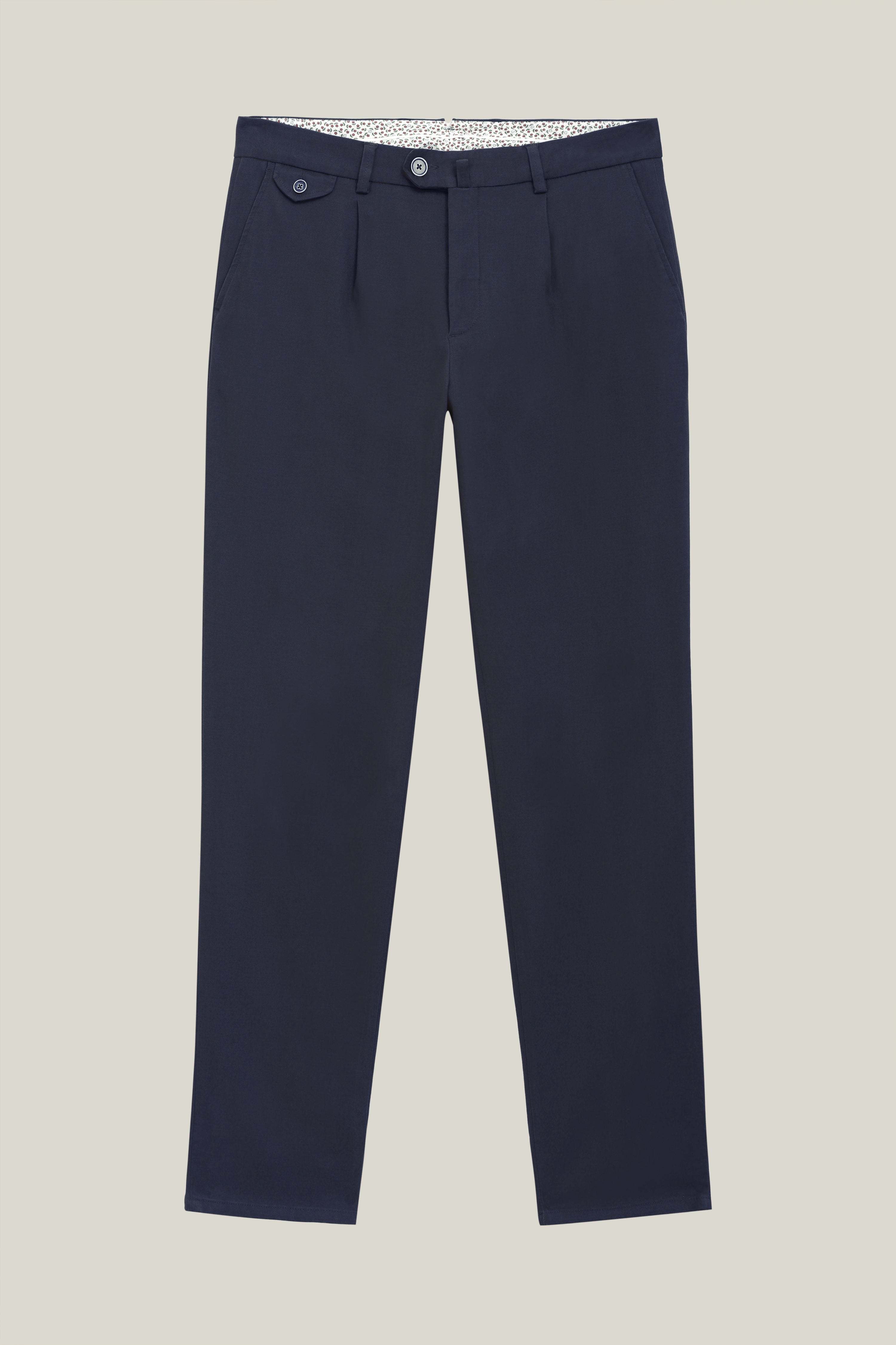 Chino à pinces marine