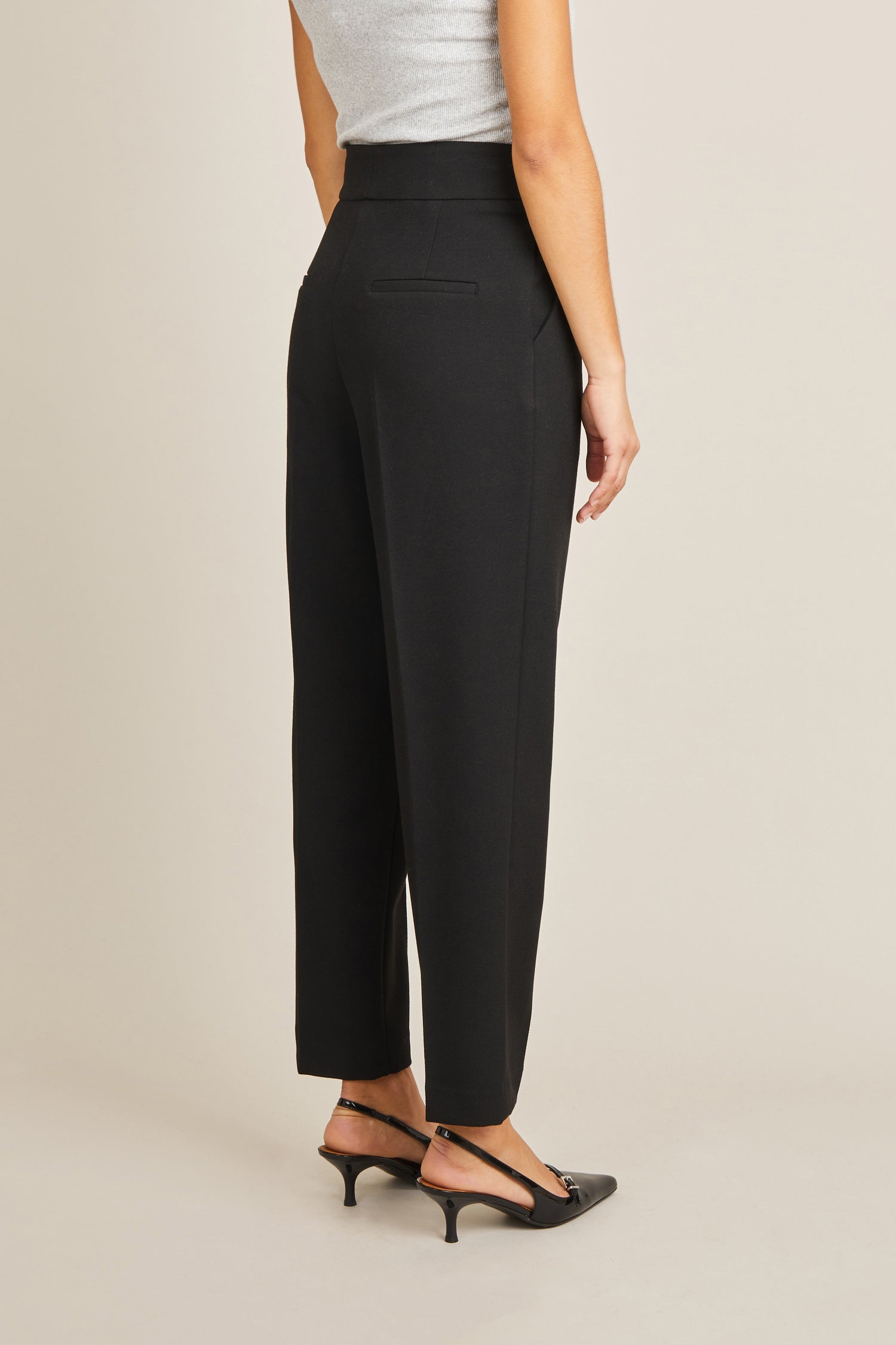 Pantalon cigarette crêpe noir