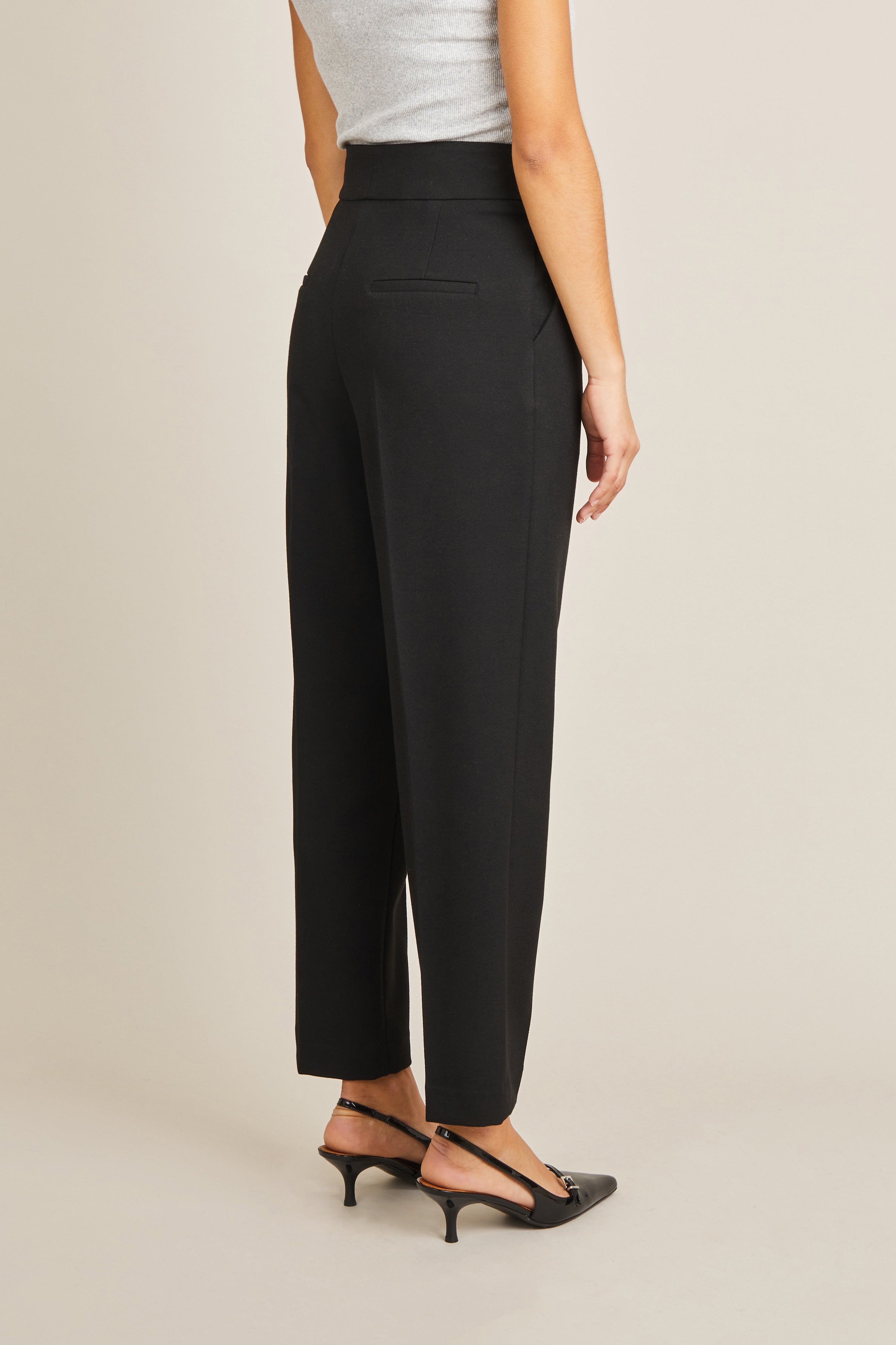 Black crêpe tailored pants