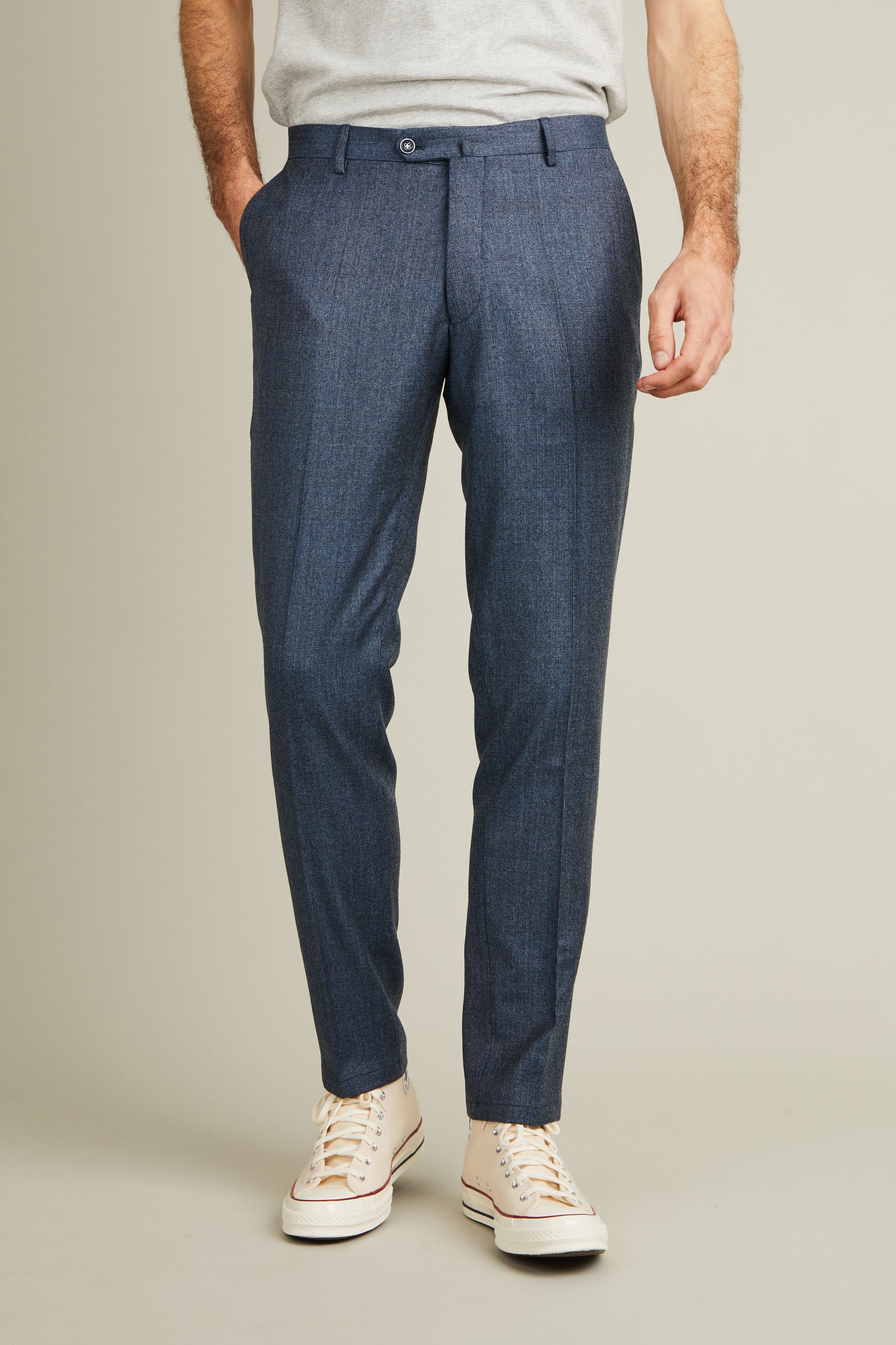 Blue tweed flannel pants