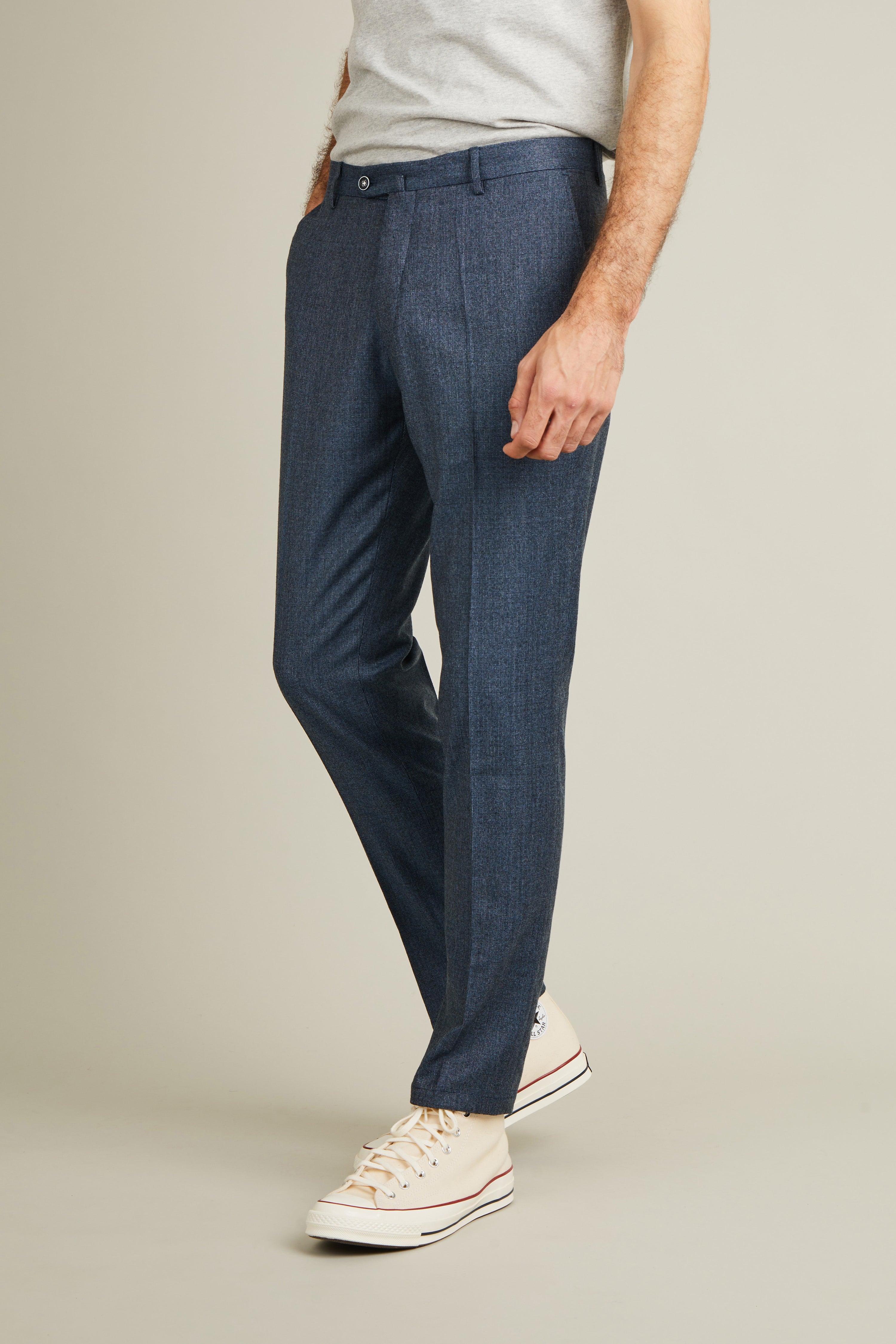 Blue tweed flannel pants