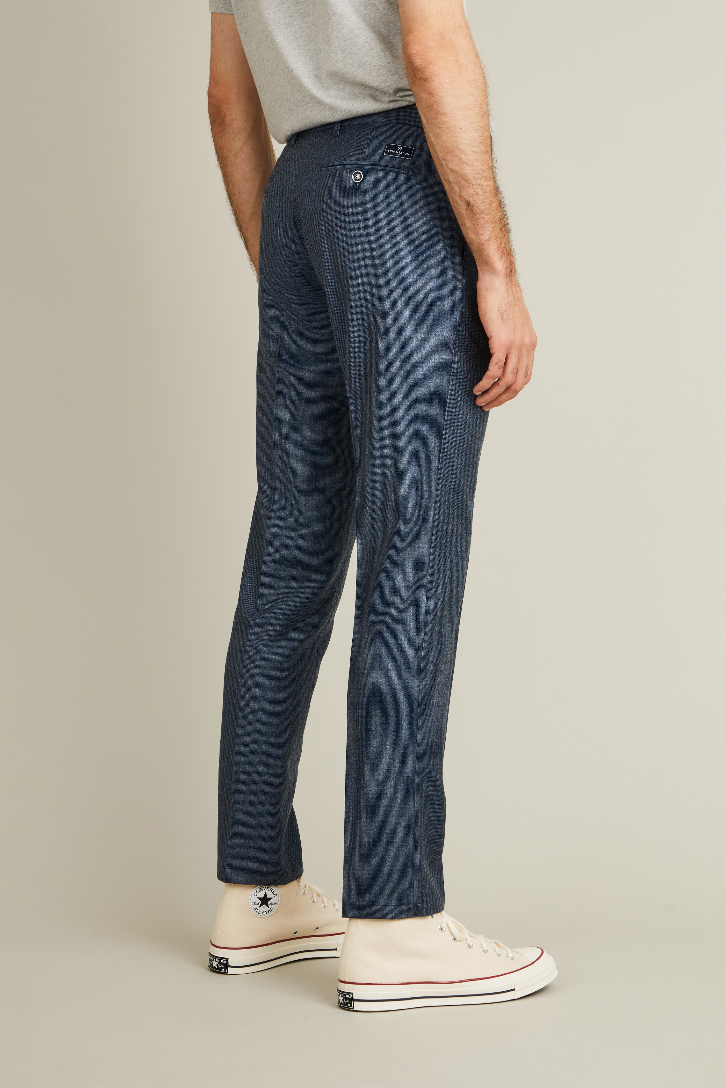 Blue tweed flannel pants