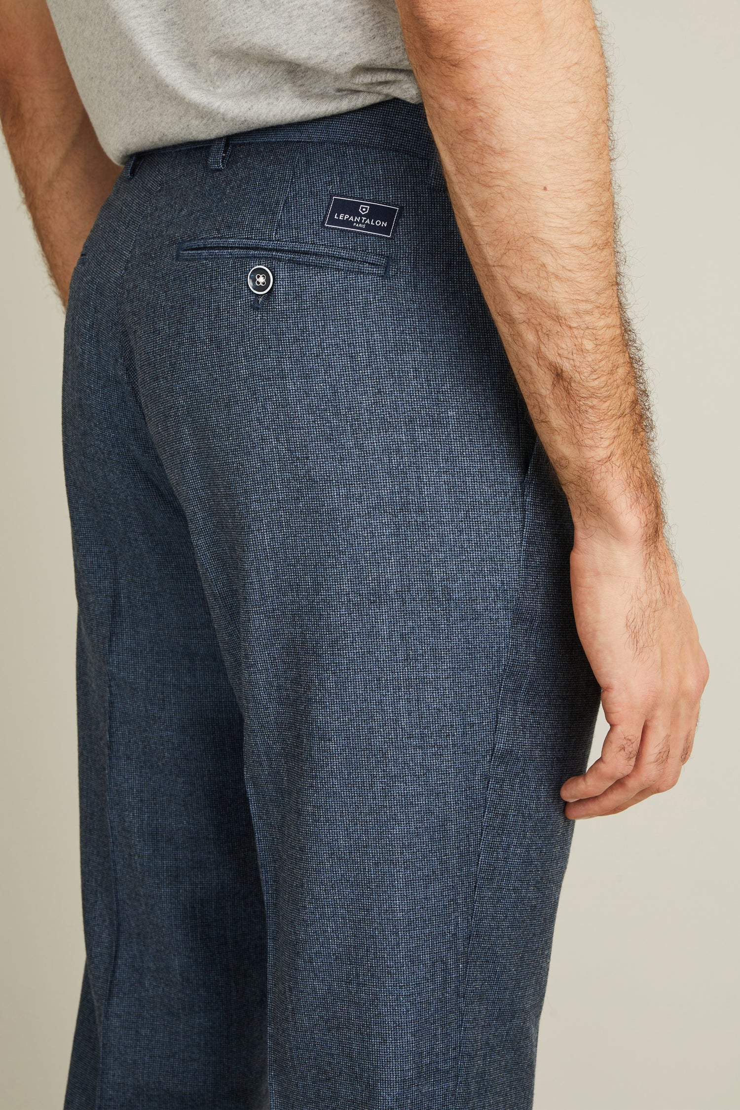 Blue tweed flannel pants