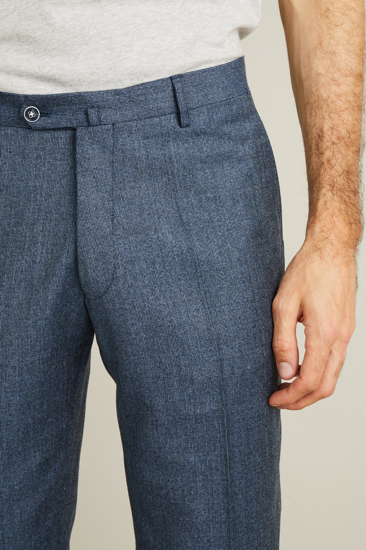 Blue tweed flannel pants