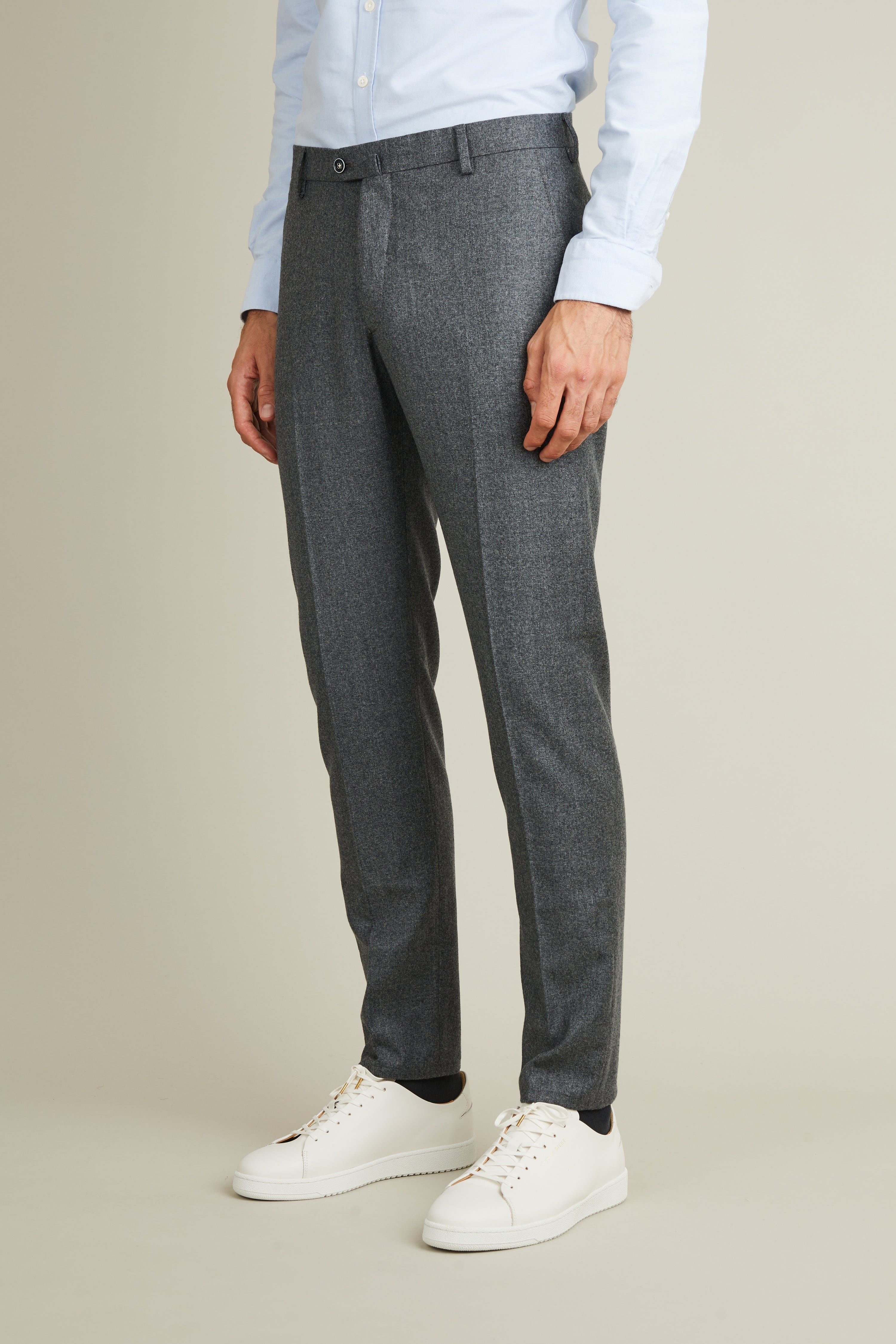 Pantalon flanelle gris chiné