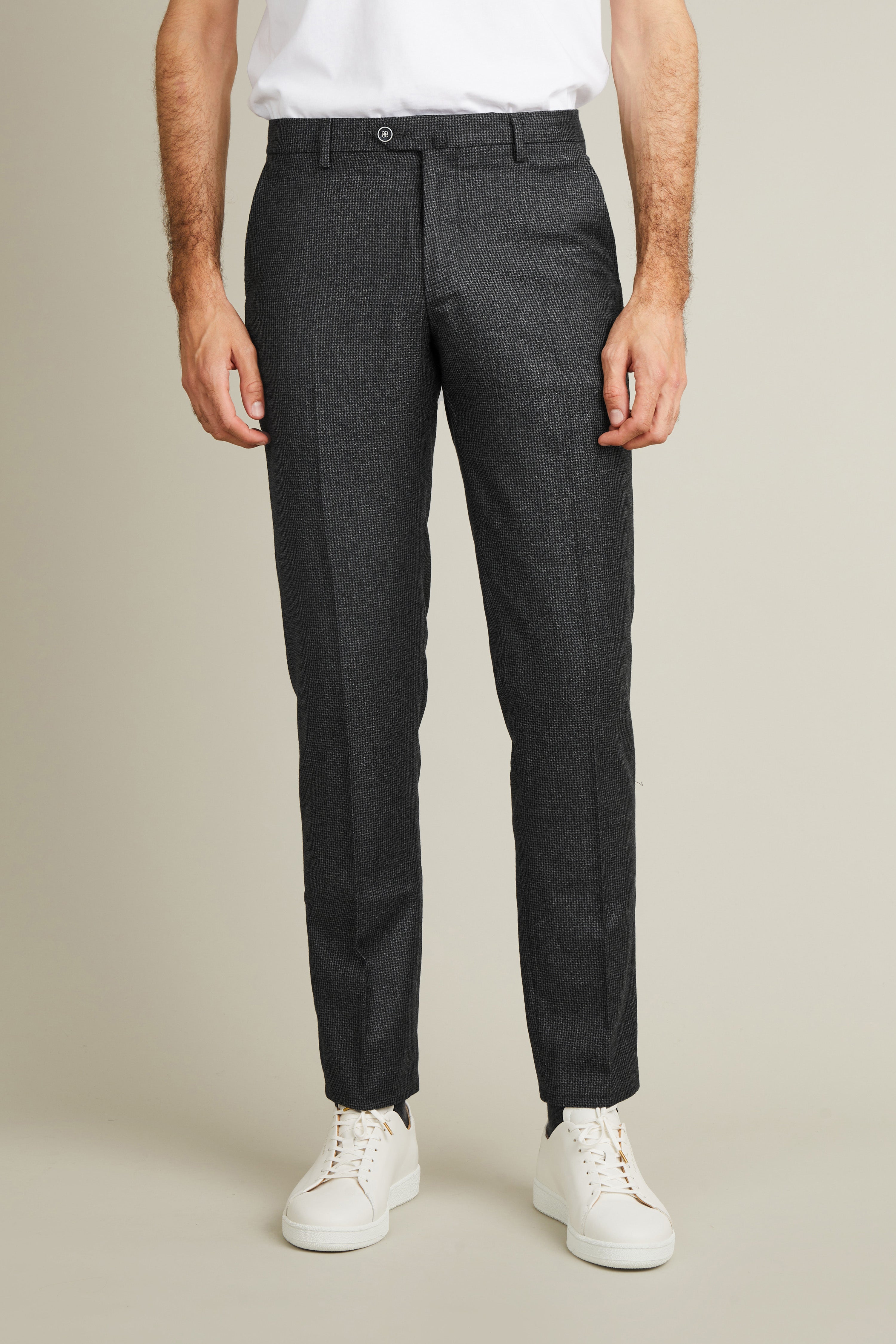 Grey flannel houndstooth pants