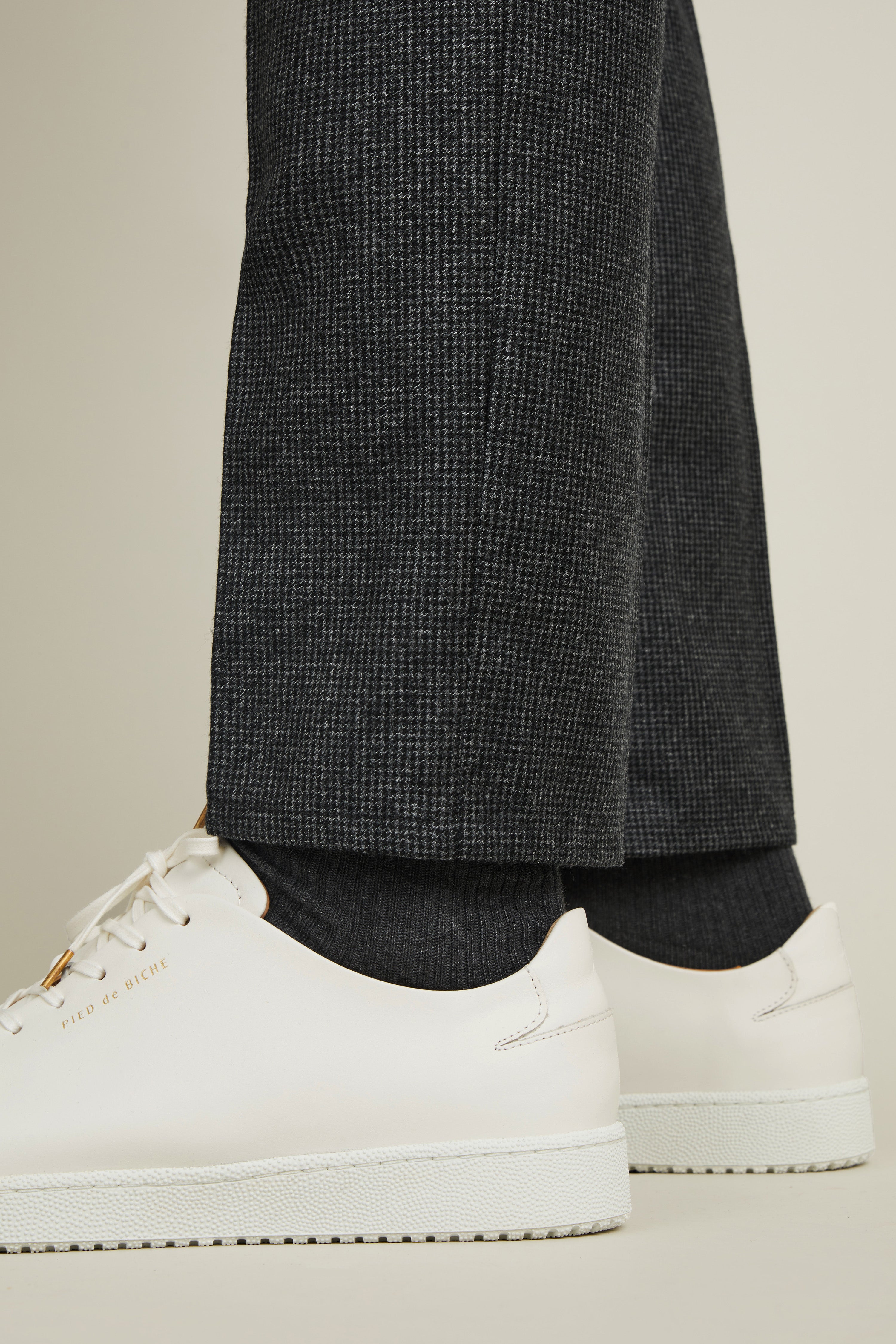 Grey flannel houndstooth pants