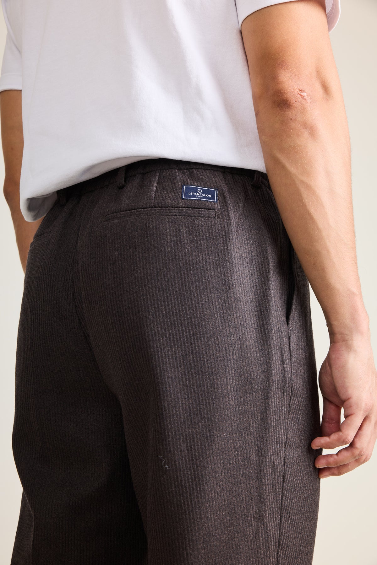 Faux velvet flannel joggers Brown